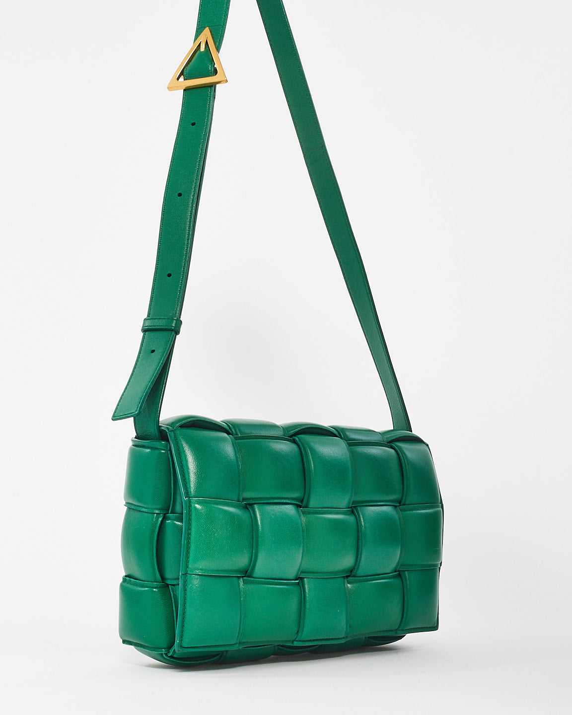 Bottega Veneta Dark Green Intrecciato Padded Cassette Crossbody Bag