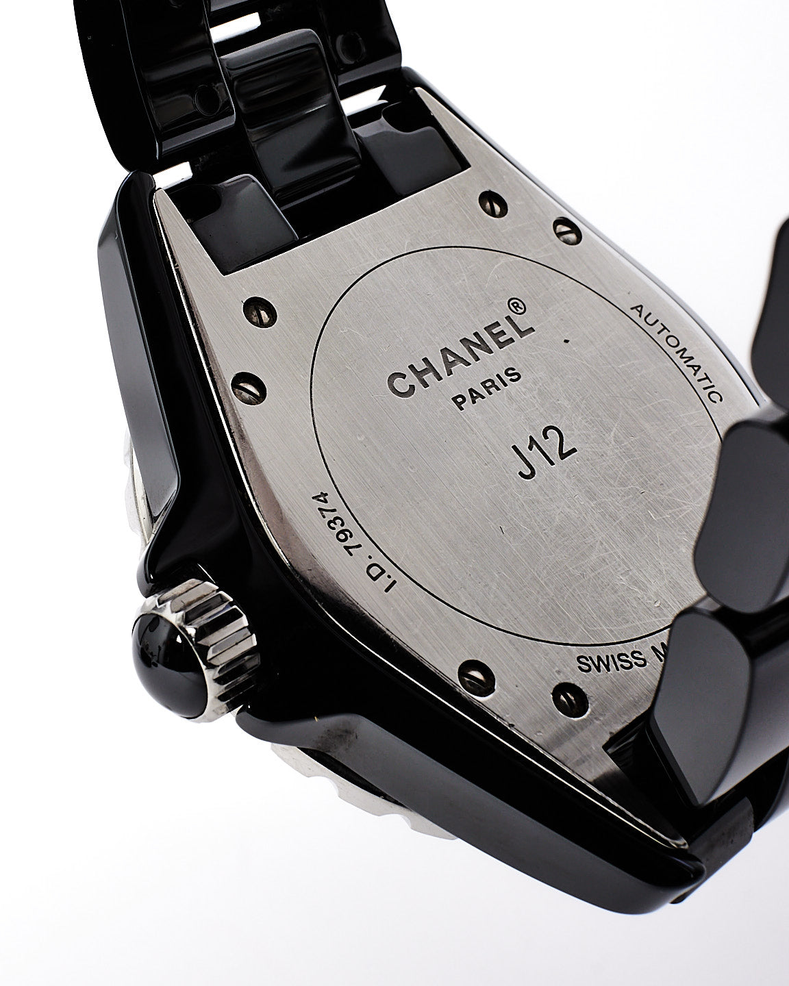 Chanel Black Stainless Steel & Ceramic Caliber 12.1 J12Automatic Watch 38mm