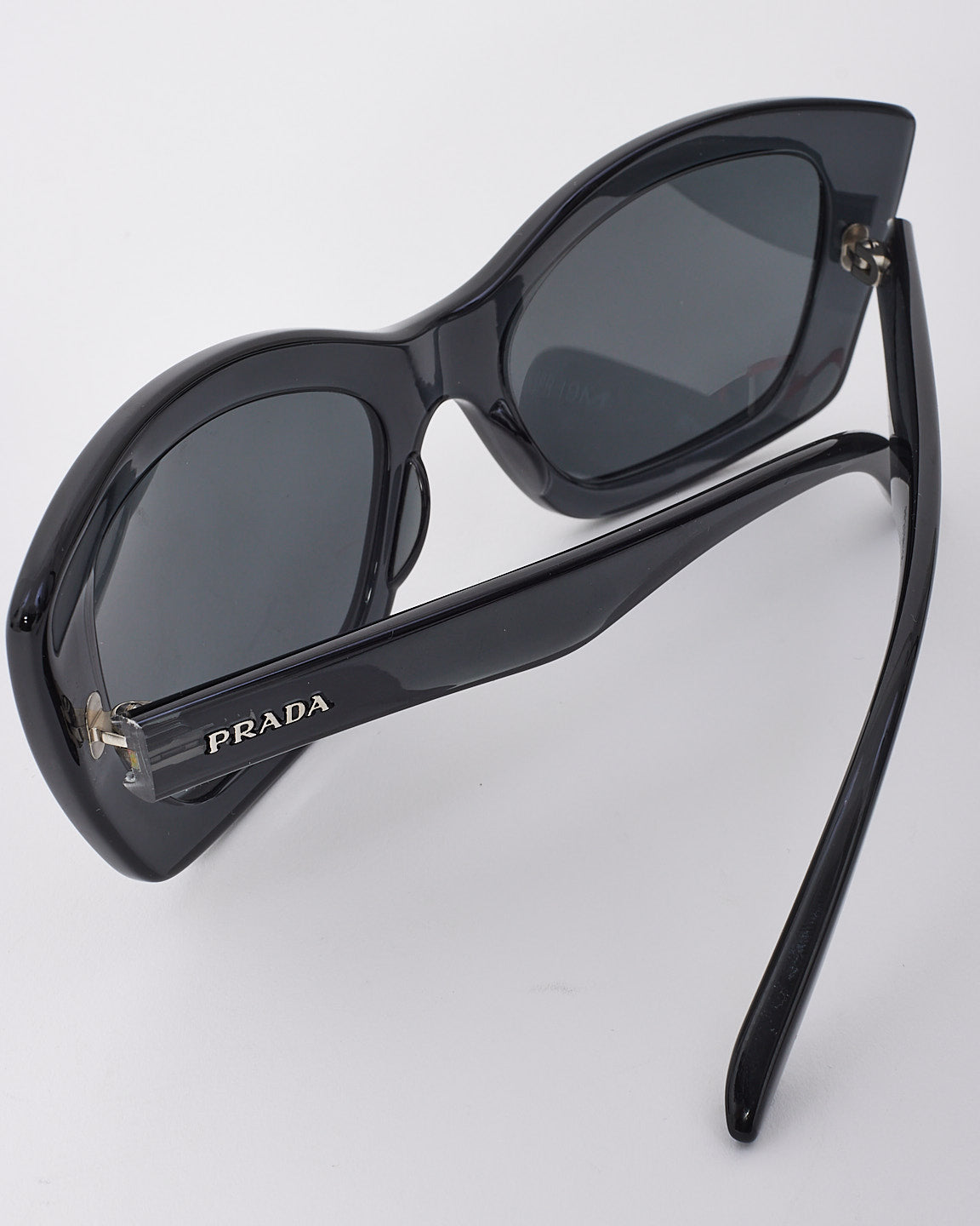 Prada Black Acetate Cat Eye Frame Sunglasses  SPR 19M