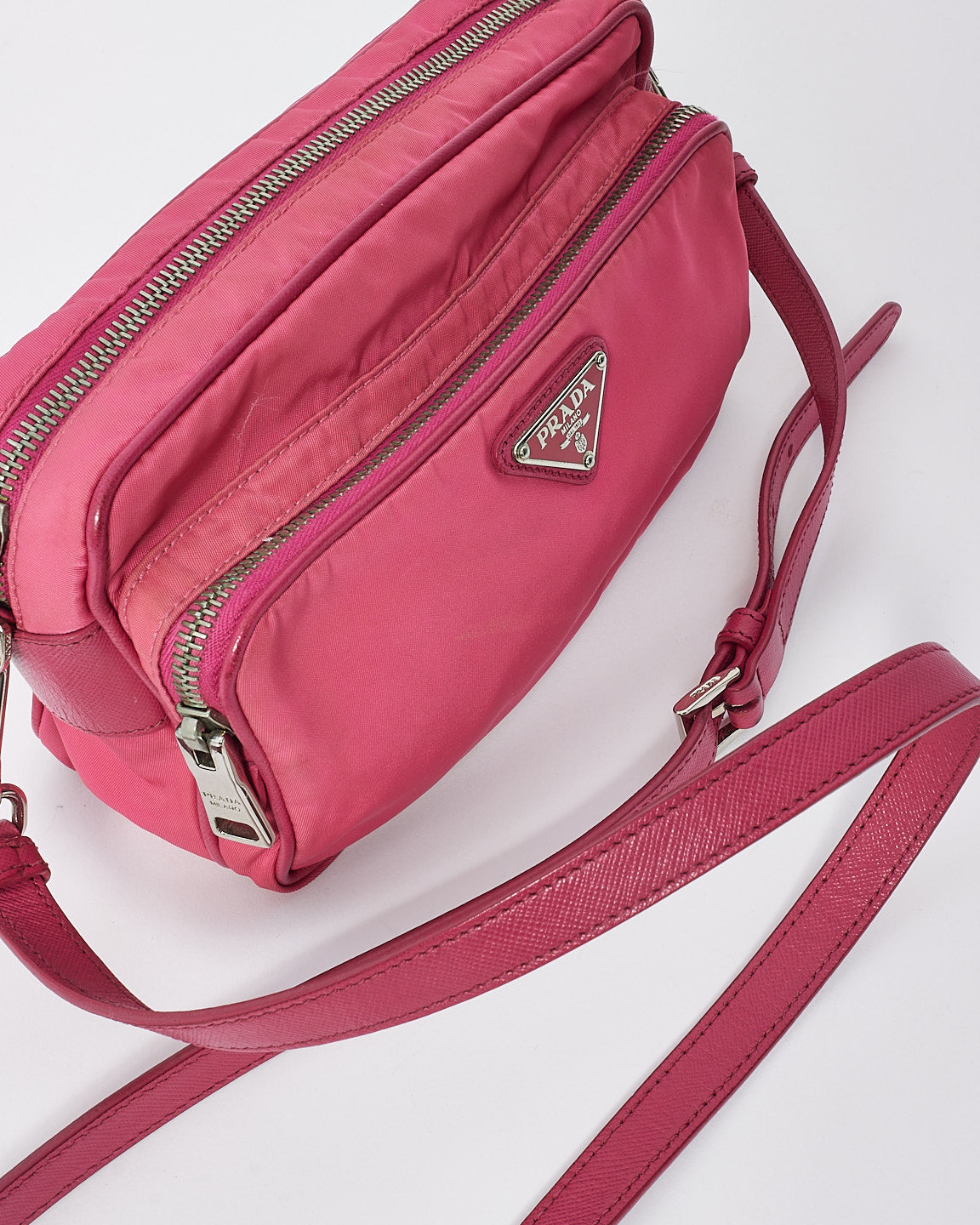 Prada Pink Nylon Crossbody Camera Bag