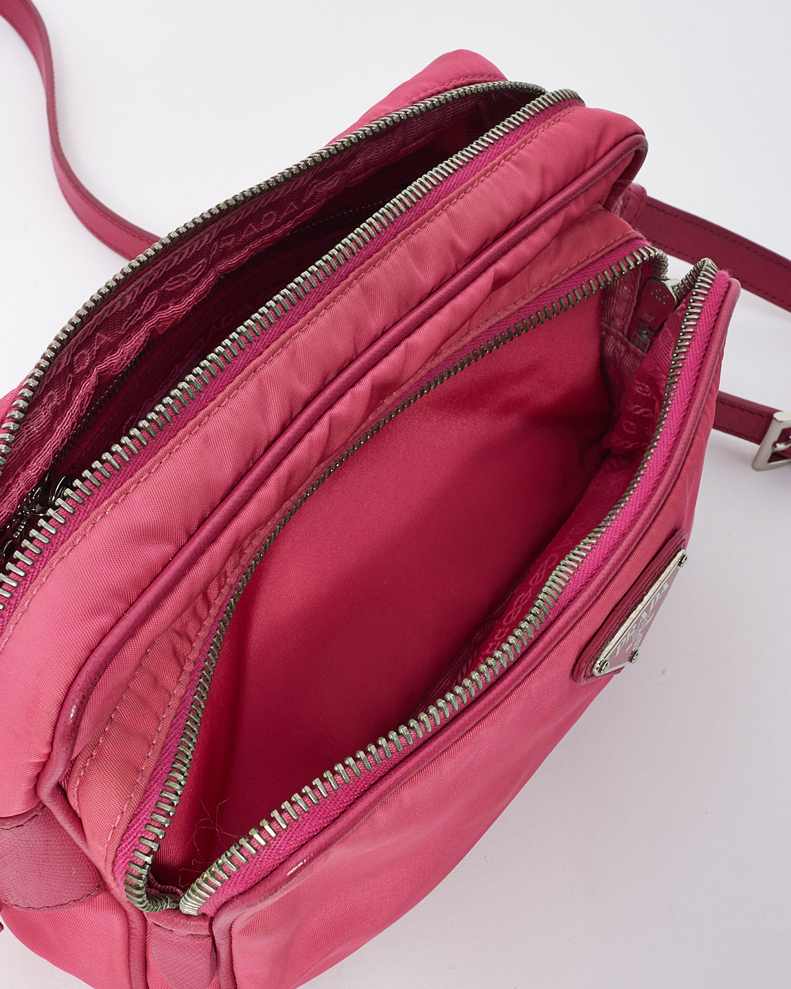 Prada Pink Nylon Crossbody Camera Bag