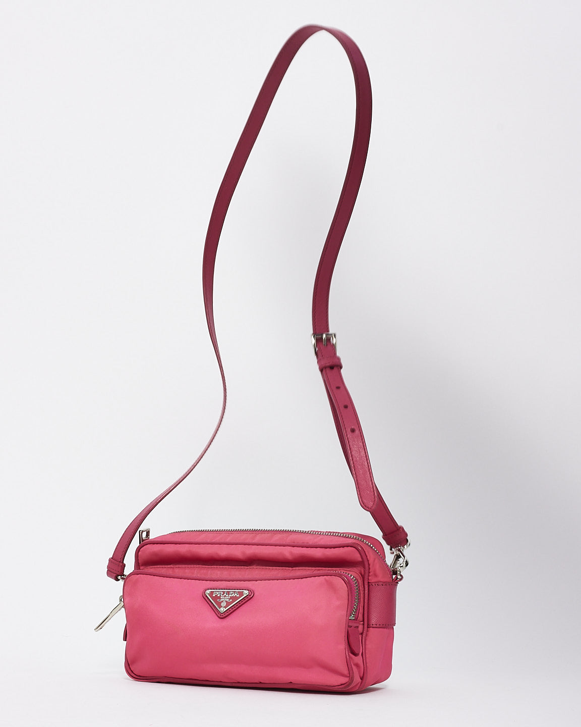 Prada Pink Nylon Crossbody Camera Bag