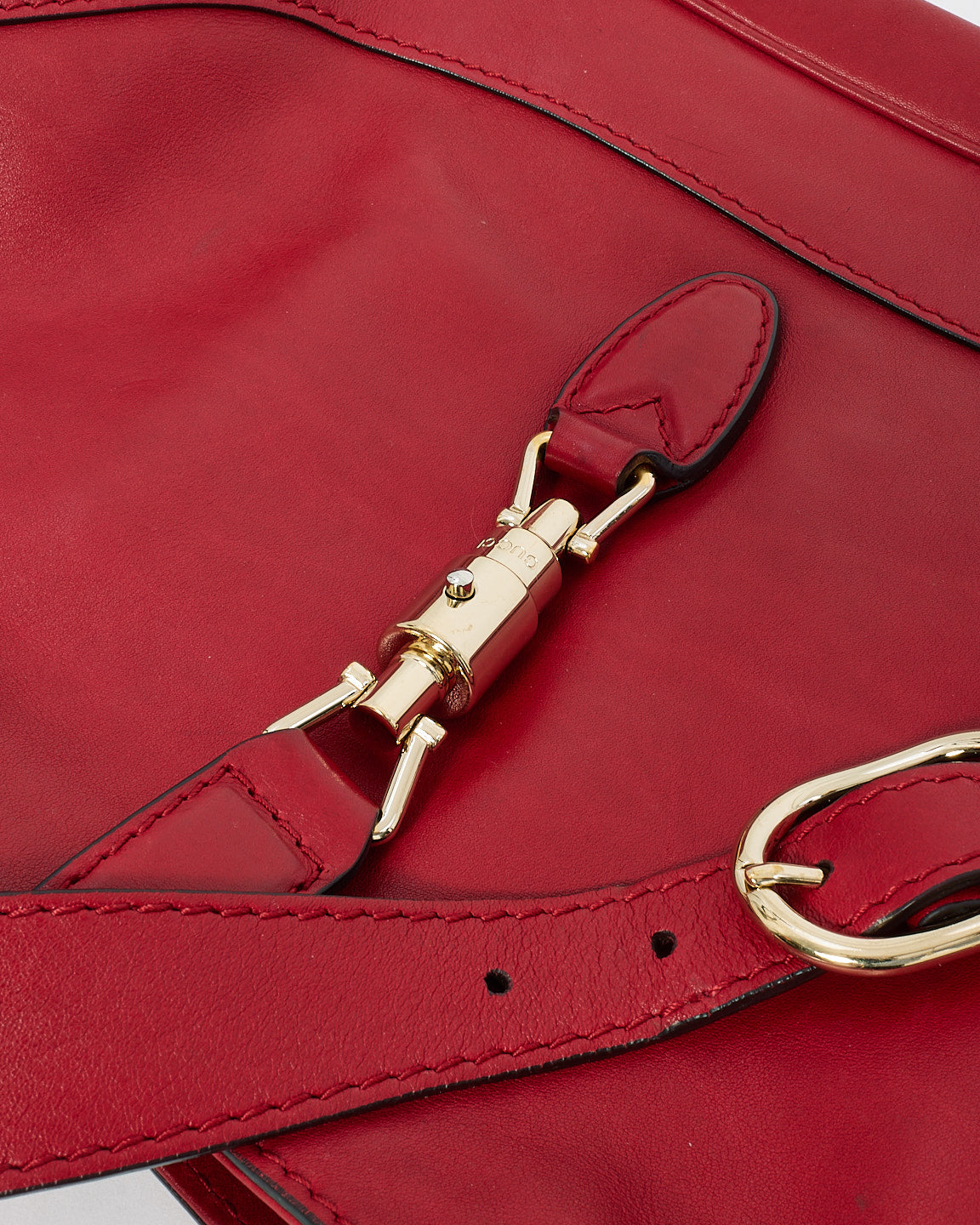 Gucci Red Leather 1961 Jackie Hobo Bag