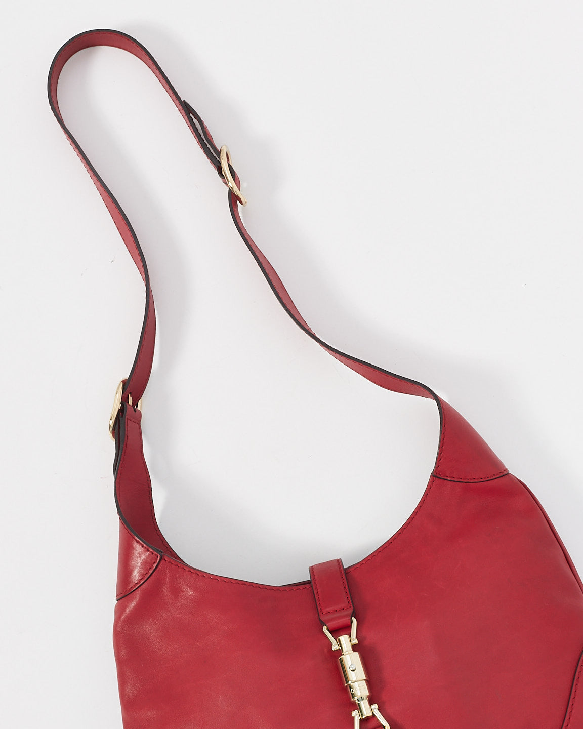 Gucci Red Leather 1961 Jackie Hobo Bag