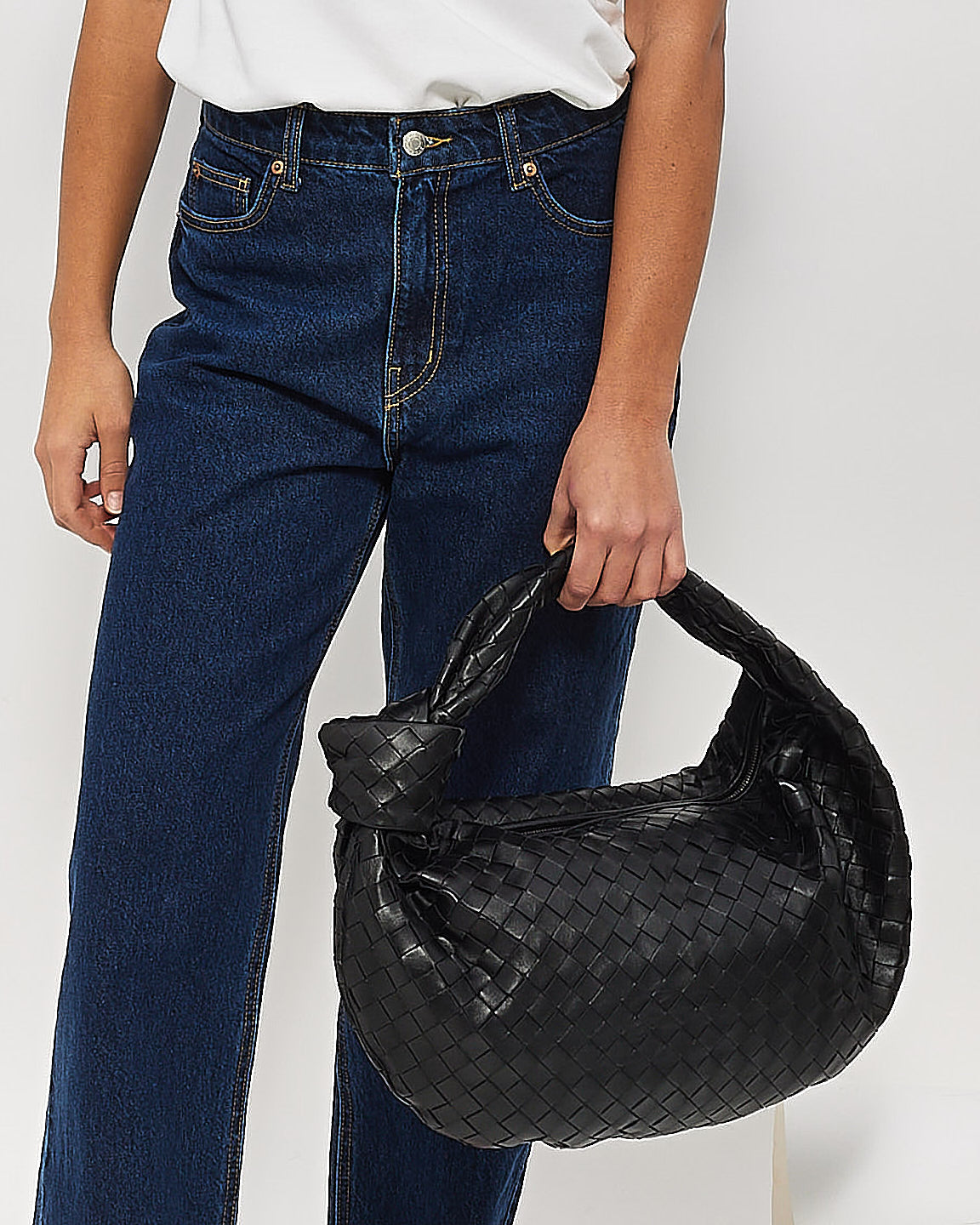 Bottega Veneta Petit sac Jodie en cuir intrecciato noir