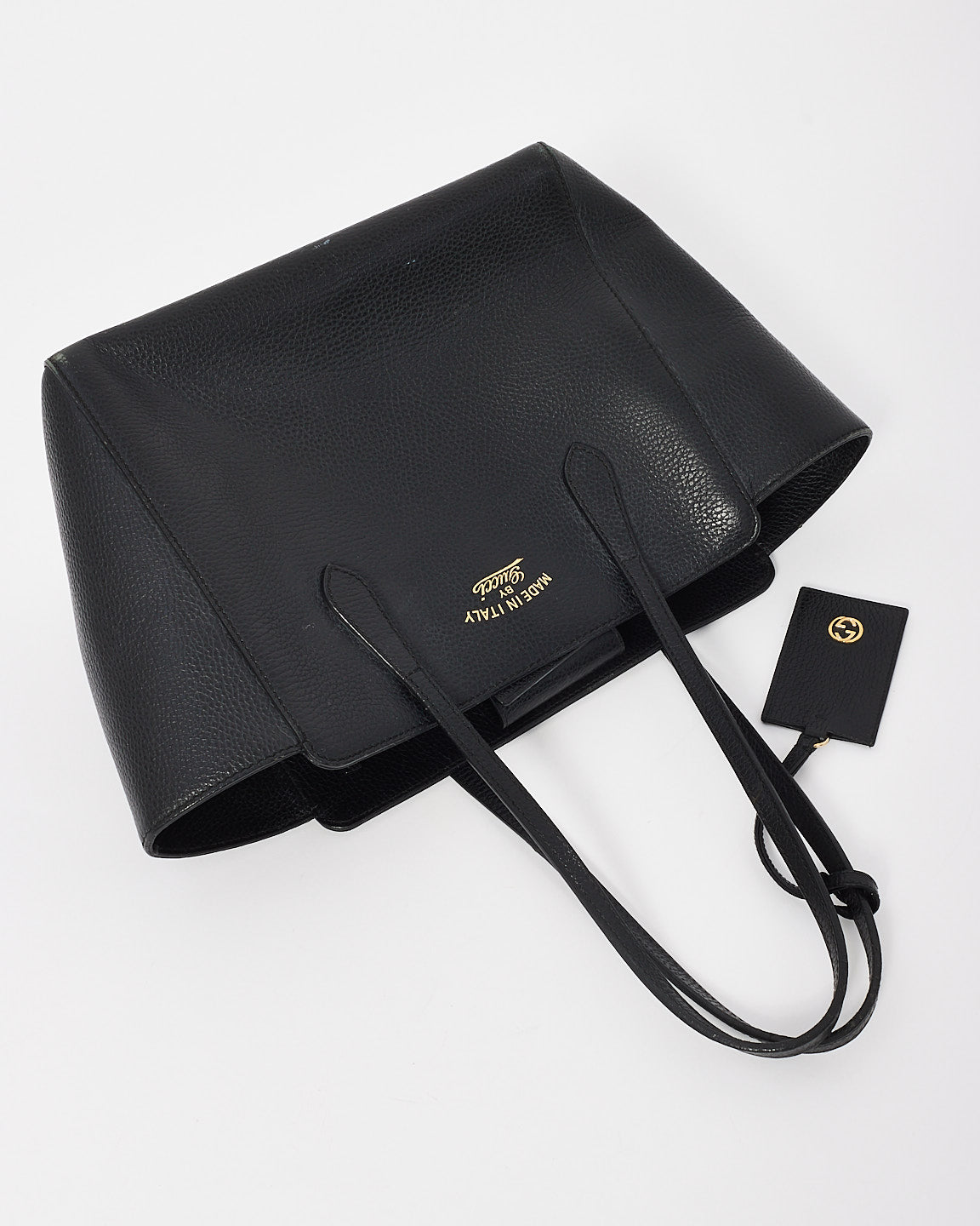 Petit cabas Swing en cuir grainé noir Gucci