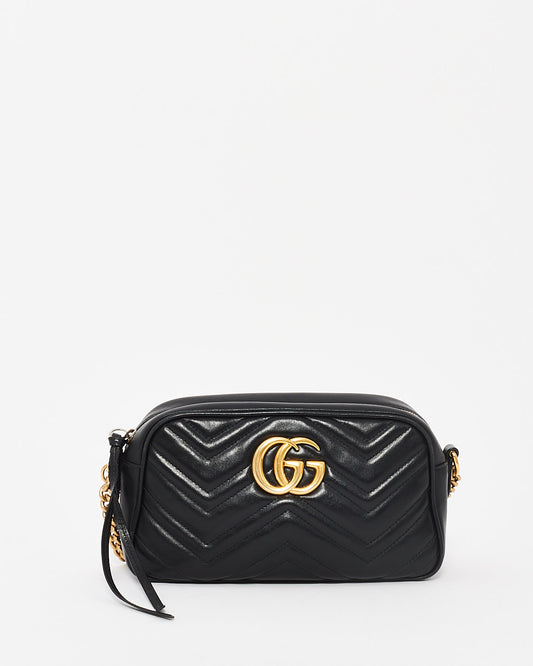 Gucci Petit sac photo Matlassé Marmont en cuir noir