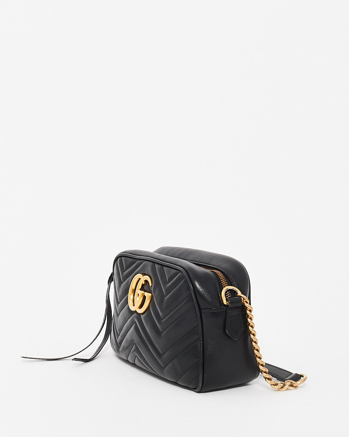 Gucci Petit sac photo Matlassé Marmont en cuir noir