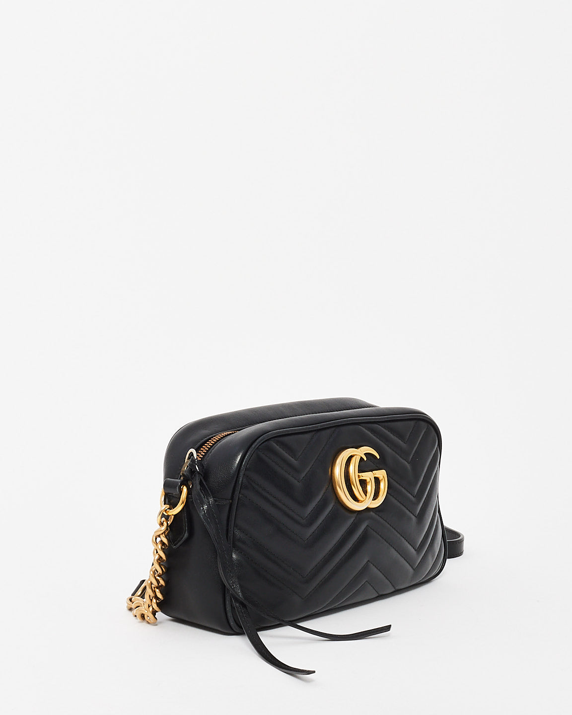 Gucci Petit sac photo Matlassé Marmont en cuir noir