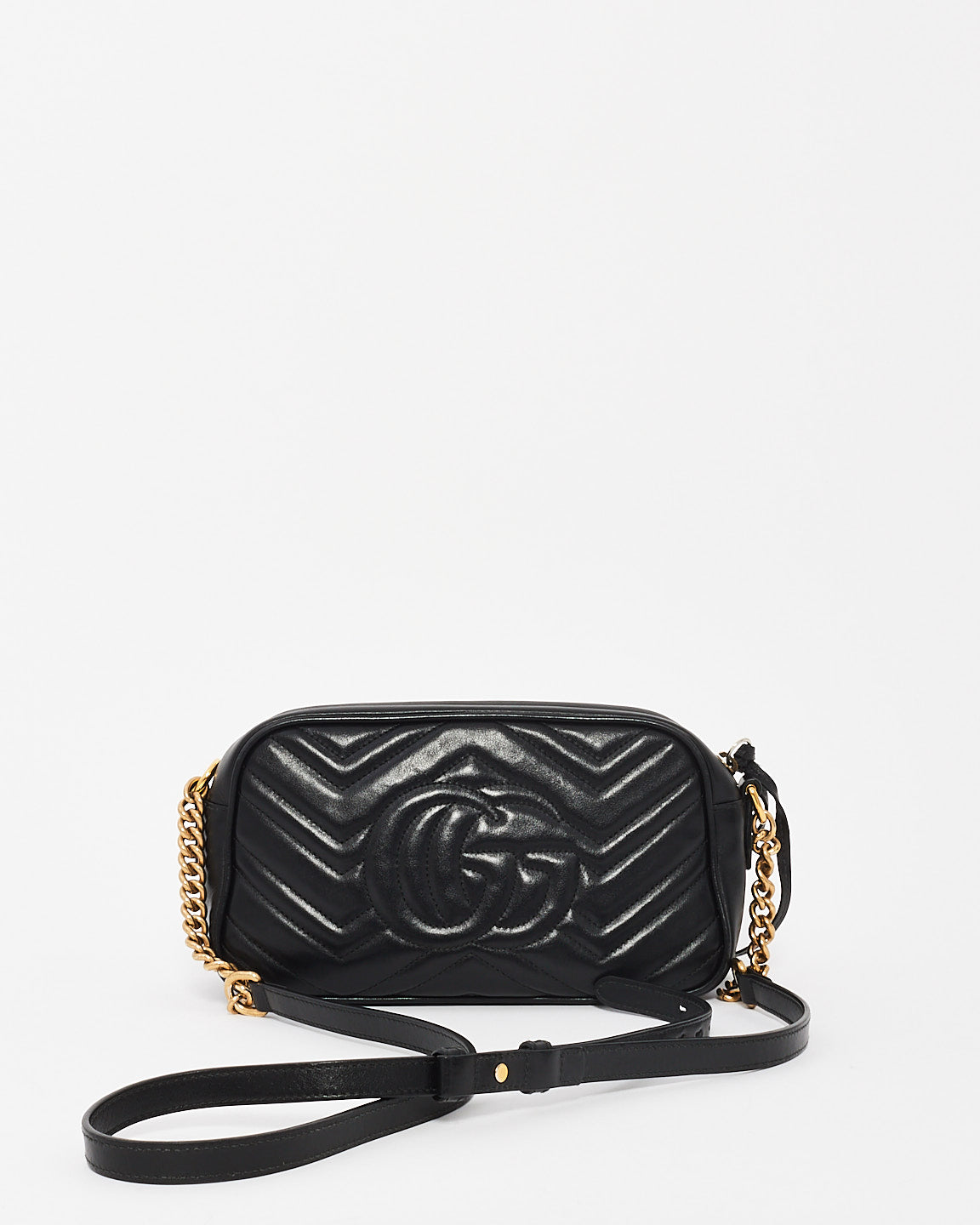 Gucci Petit sac photo Matlassé Marmont en cuir noir