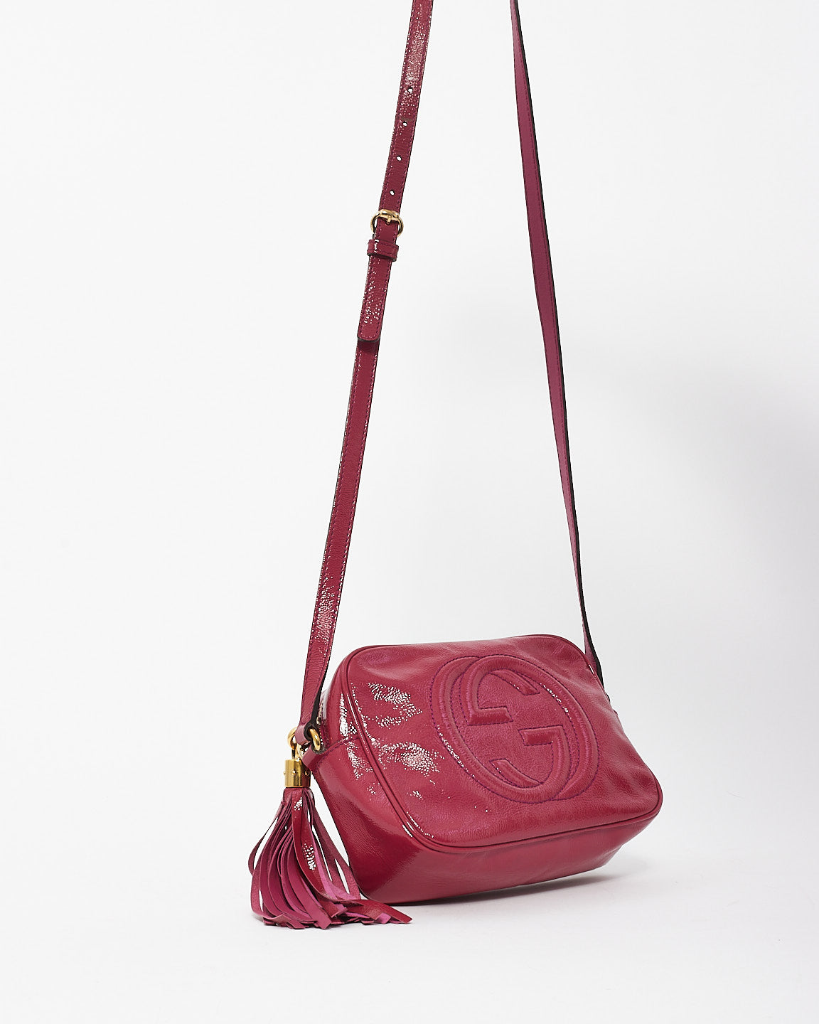 Gucci Fuchsia Pink Patent Leather Soho Disco Bag