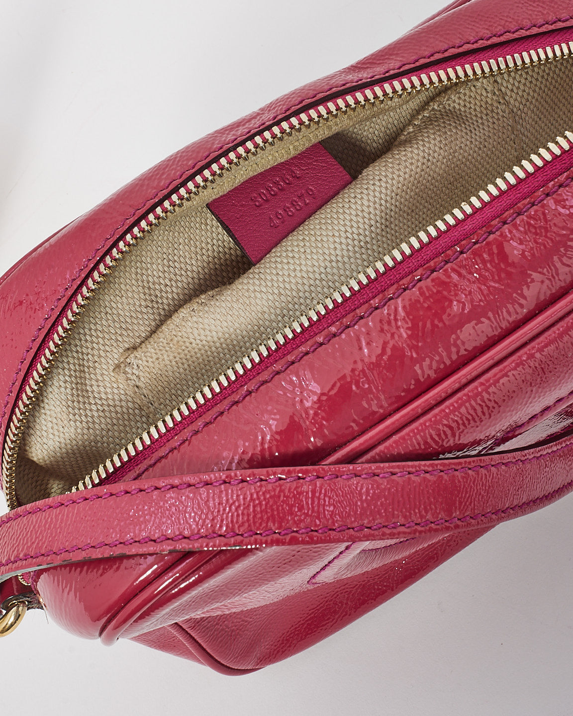 Gucci Fuchsia Pink Patent Leather Soho Disco Bag