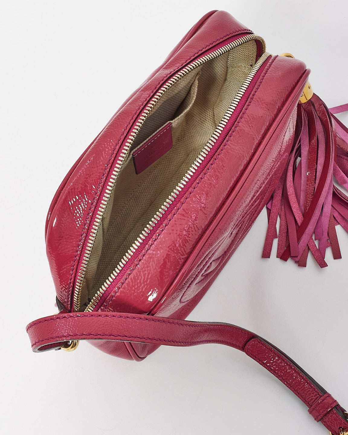 Gucci Fuchsia Pink Patent Leather Soho Disco Bag