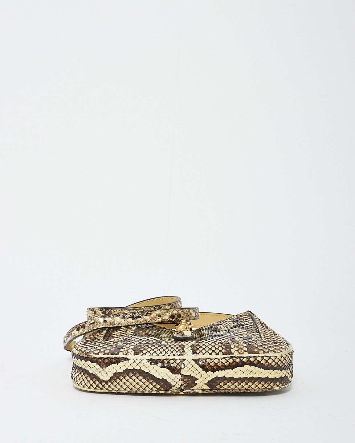 Sac Mini Jackie 1961 en cuir peau de python beige/marron Gucci