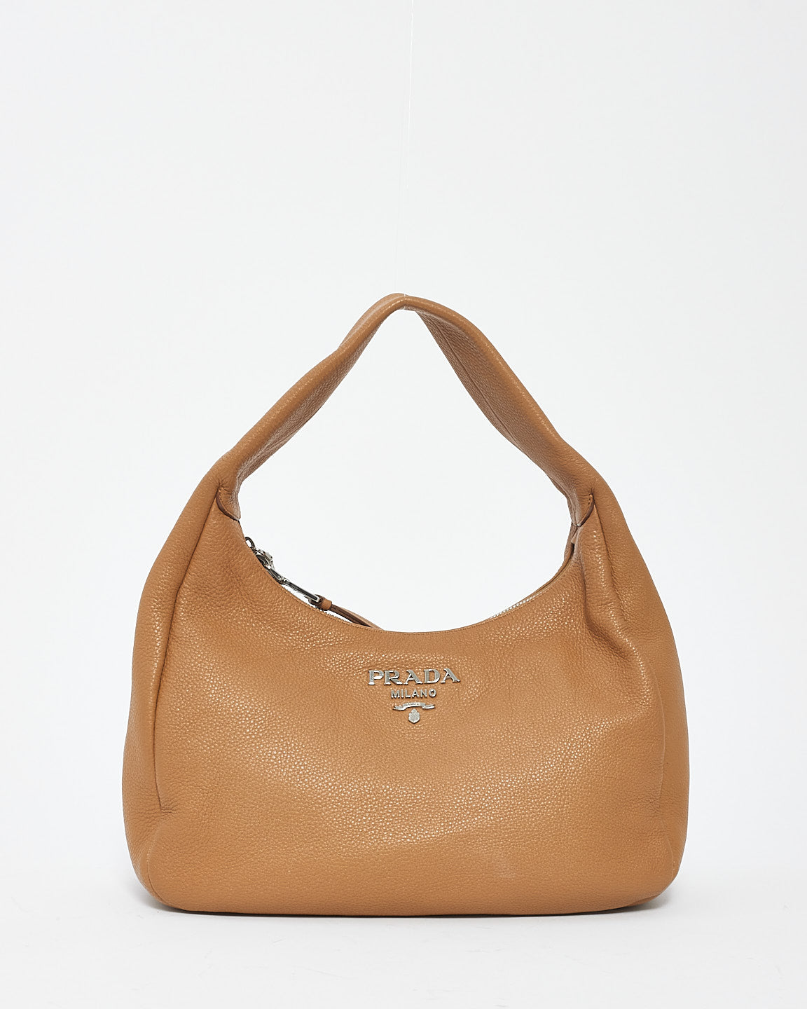 Prada Tan Daino Leather Shoulder Hobo Bag