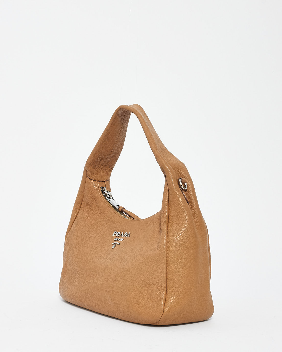 Prada Tan Daino Leather Shoulder Hobo Bag