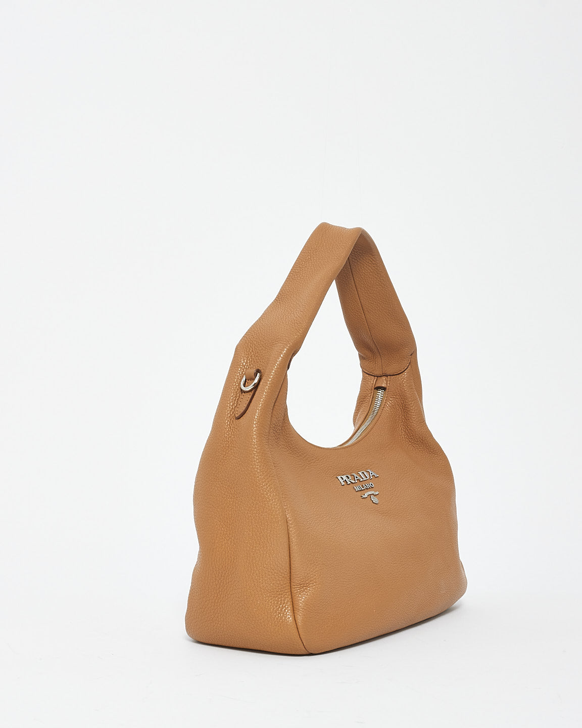 Prada Tan Daino Leather Shoulder Hobo Bag