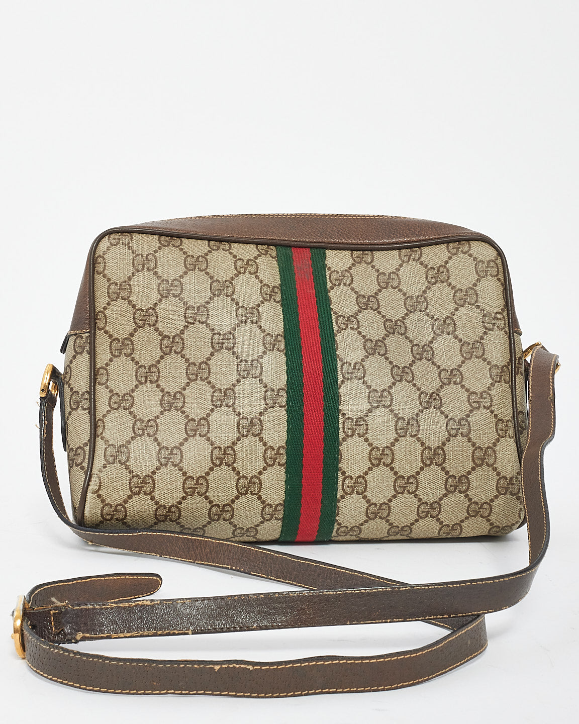 Gucci Brown Vintage GG Plus Ophidia Shoulder Bag