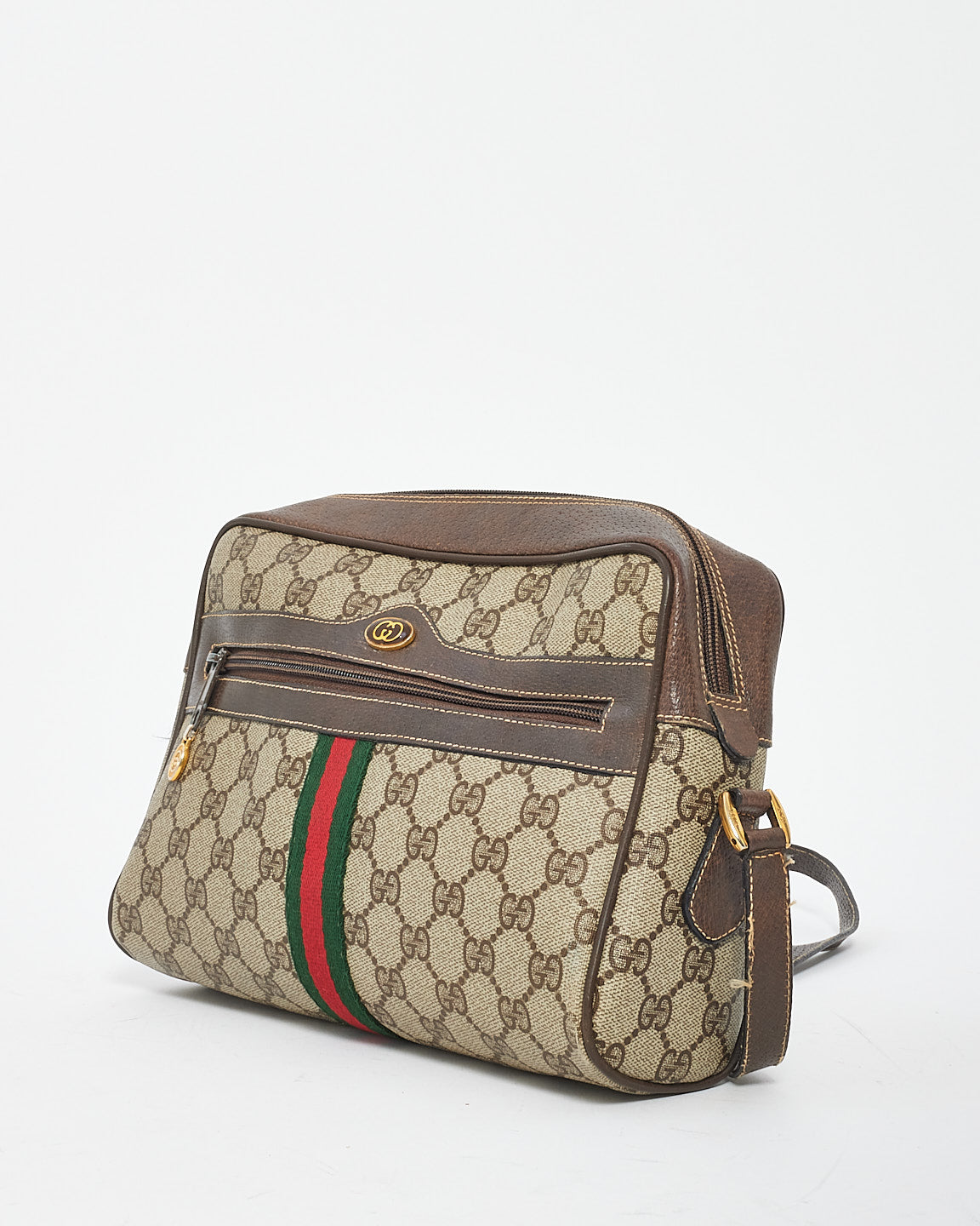 Gucci Brown Vintage GG Plus Ophidia Shoulder Bag