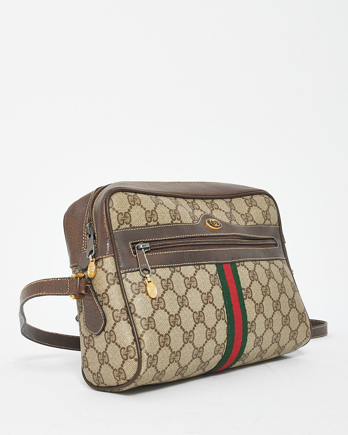 Gucci Brown Vintage GG Plus Ophidia Shoulder Bag