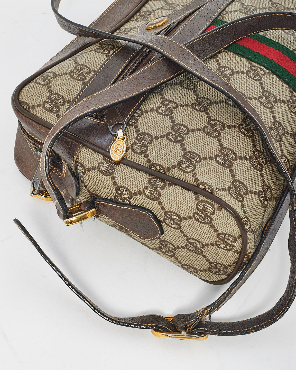 Gucci Brown Vintage GG Plus Ophidia Shoulder Bag