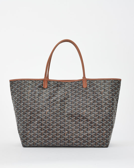 Goyard Sac fourre-tout réversible en toile noire/beige Saint Louis GM