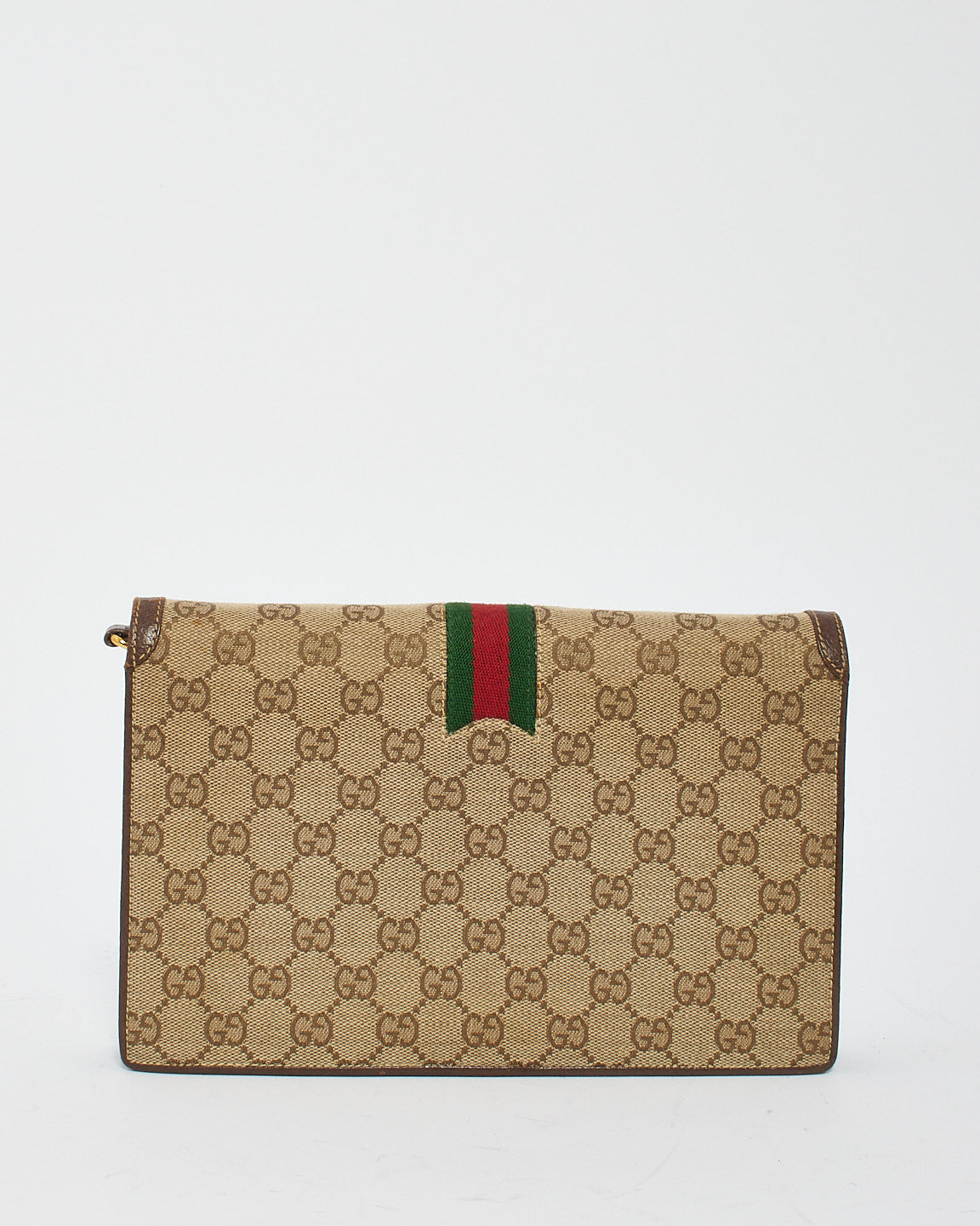 Gucci Vintage Brown Canvas Ophidia Chain Bag