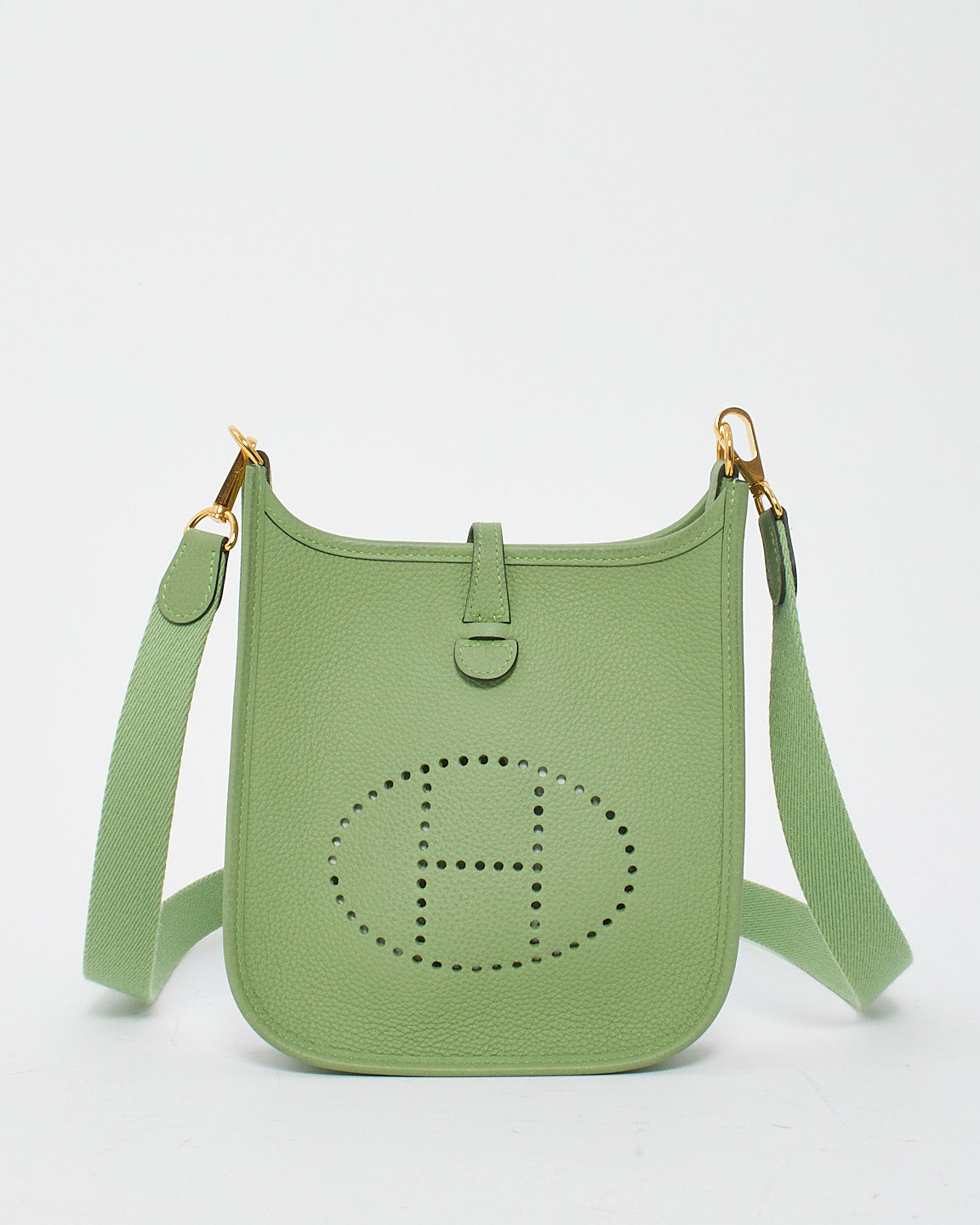 Hermès Vert Criquet Taurillon Maurice Leather Evelyne TPM