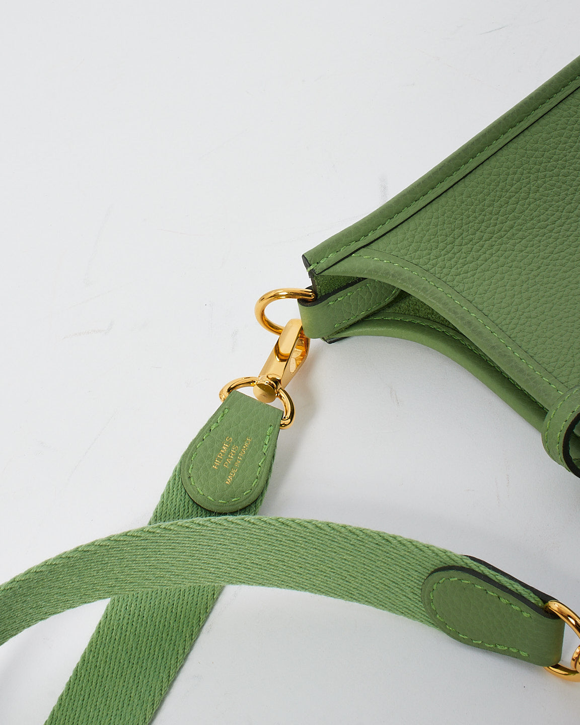 Hermès Vert Criquet Taurillon Maurice Leather Evelyne TPM