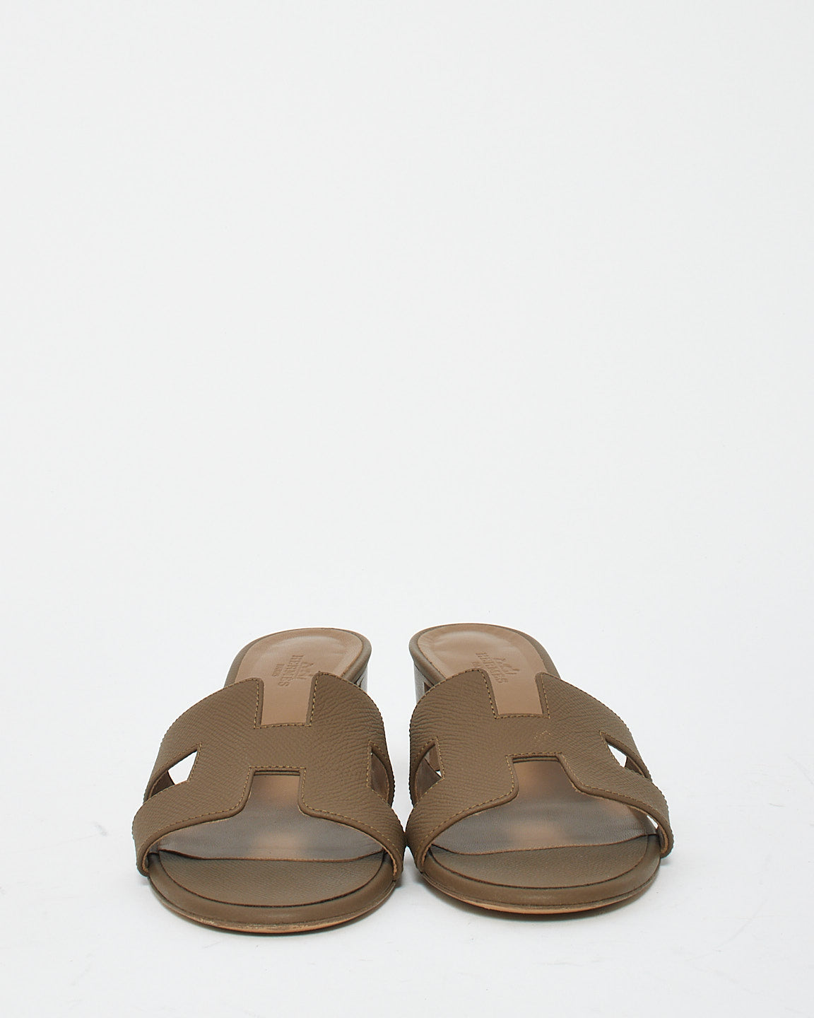 Hermès Etoupe Epsom Leather Oasis Sandals - 39.5