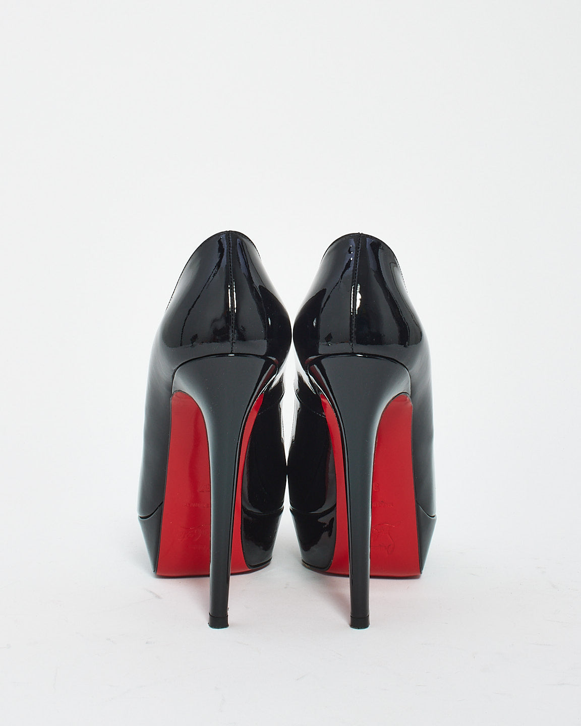 Christian Louboutin Black Patent Platform Bianca 120mm Pumps - 37