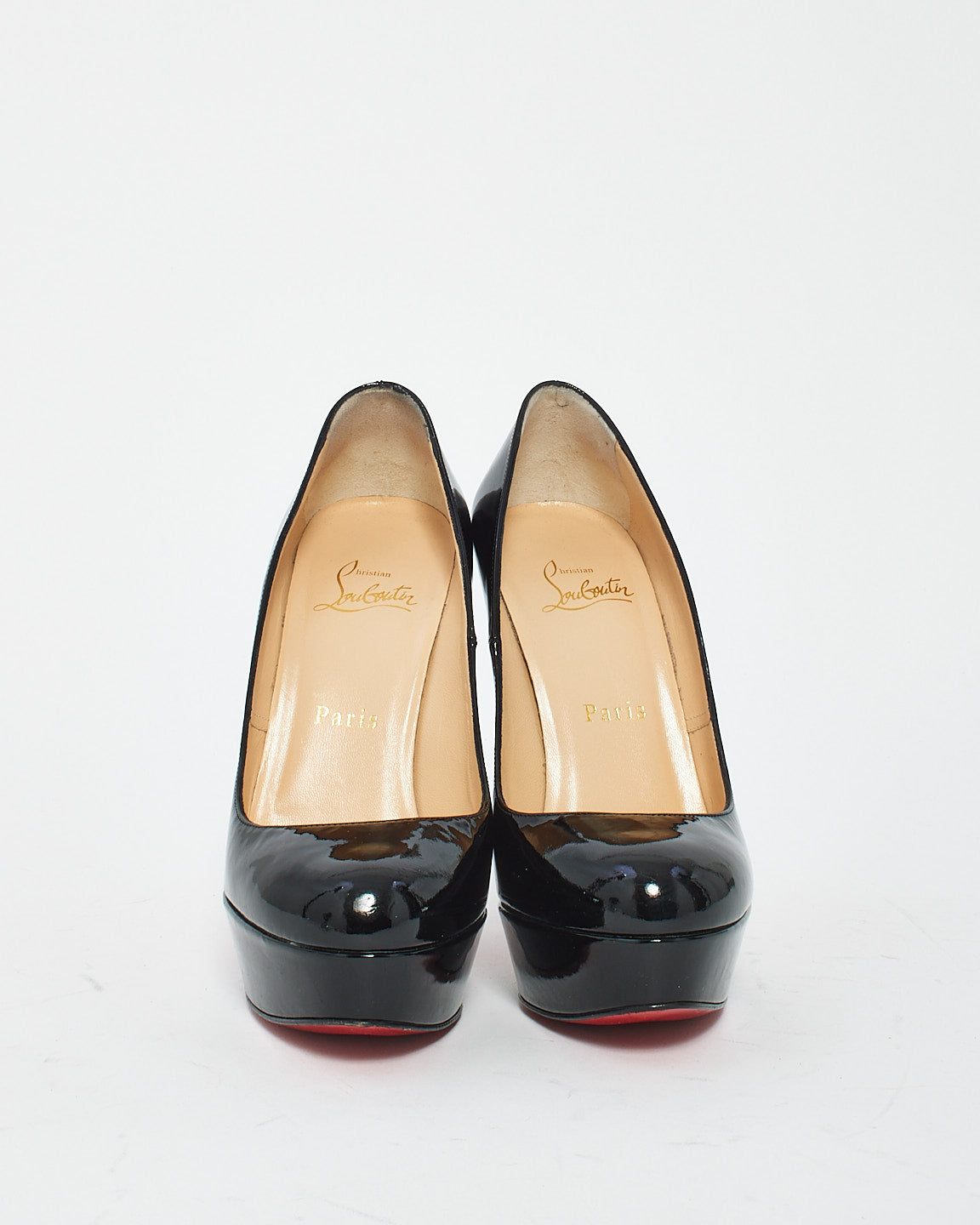 Christian Louboutin Black Patent Platform Bianca 120mm Pumps - 37