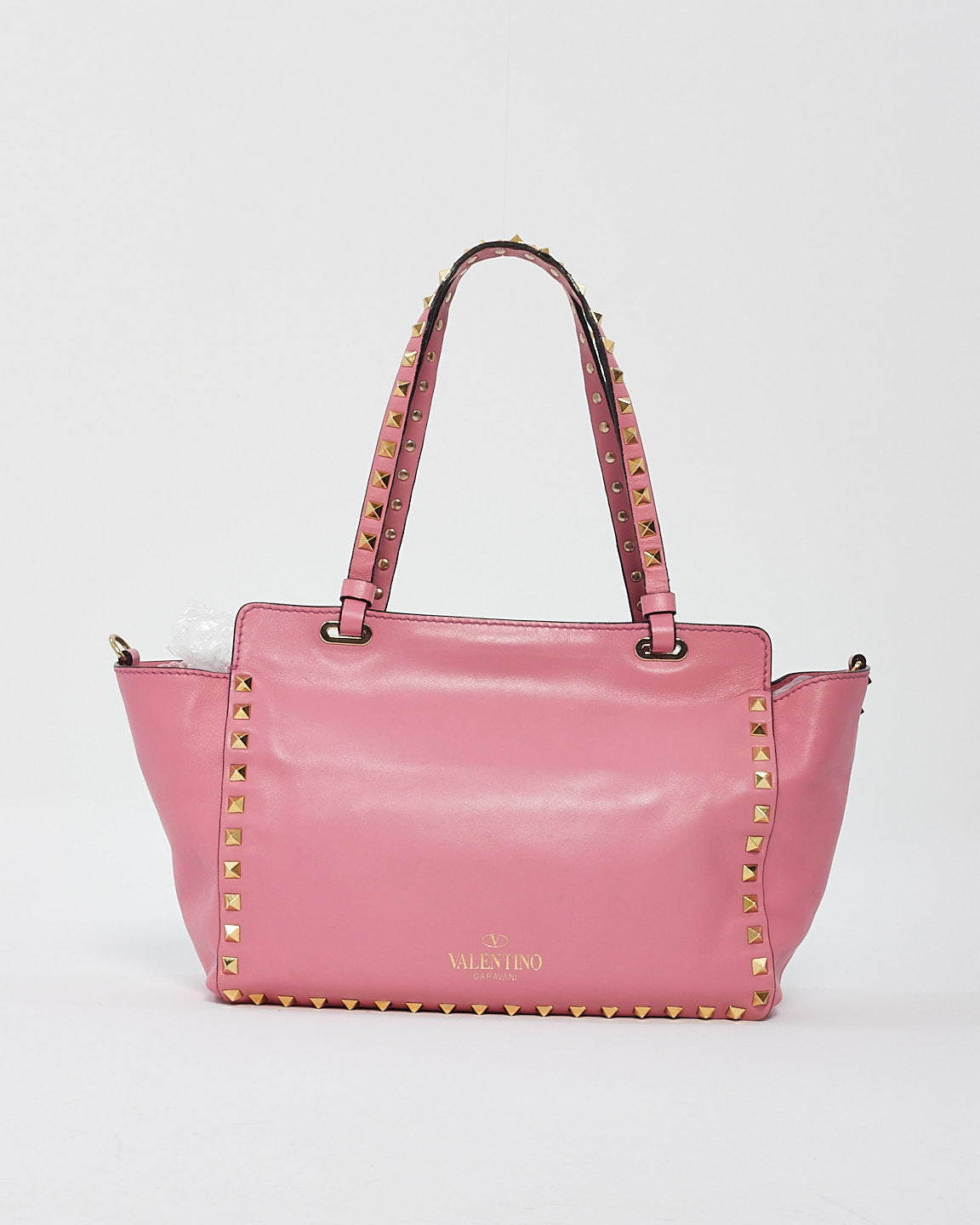 Valentino Pink Leather Rockstud Tote Bag