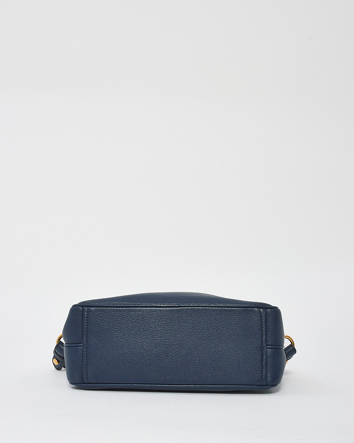 Prada Blue Grained Leather Vitello Daino Camera Bag