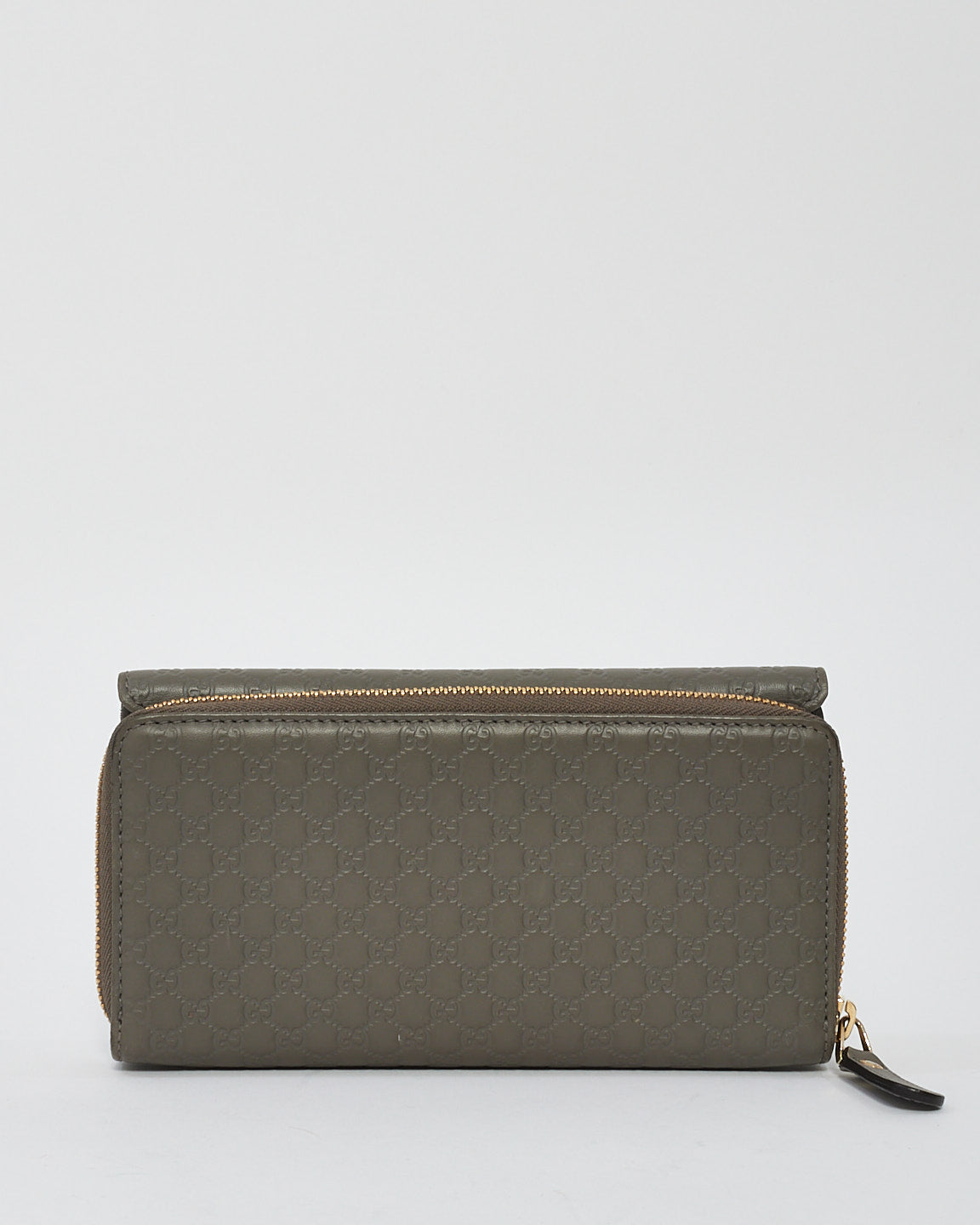 Gucci Grey Leather Microguccissima Continental Zip Wallet