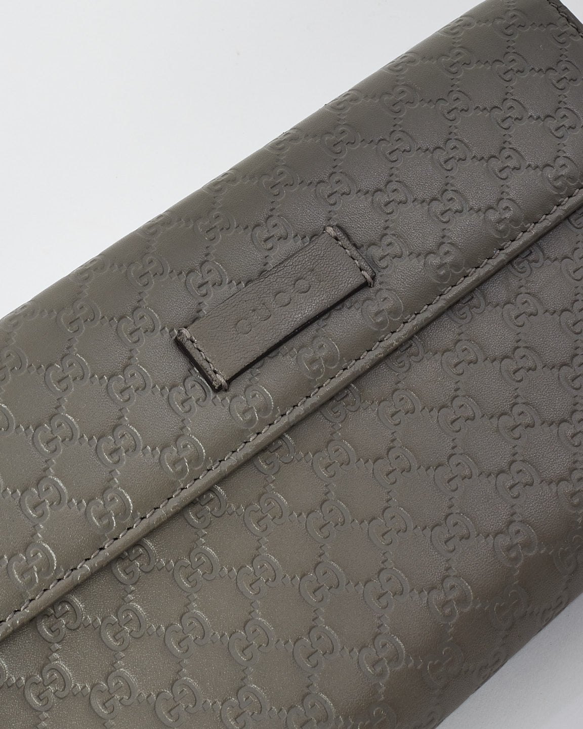 Gucci Grey Leather Microguccissima Continental Zip Wallet