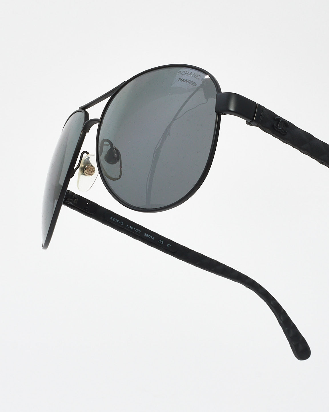 Chanel Matte Black Aviator Sunglasses - 4204Q