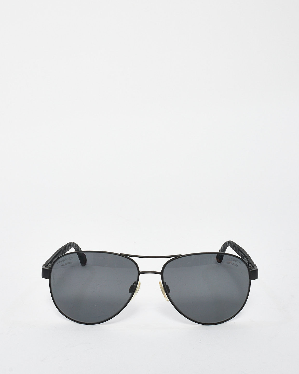 Chanel Matte Black Aviator Sunglasses - 4204Q