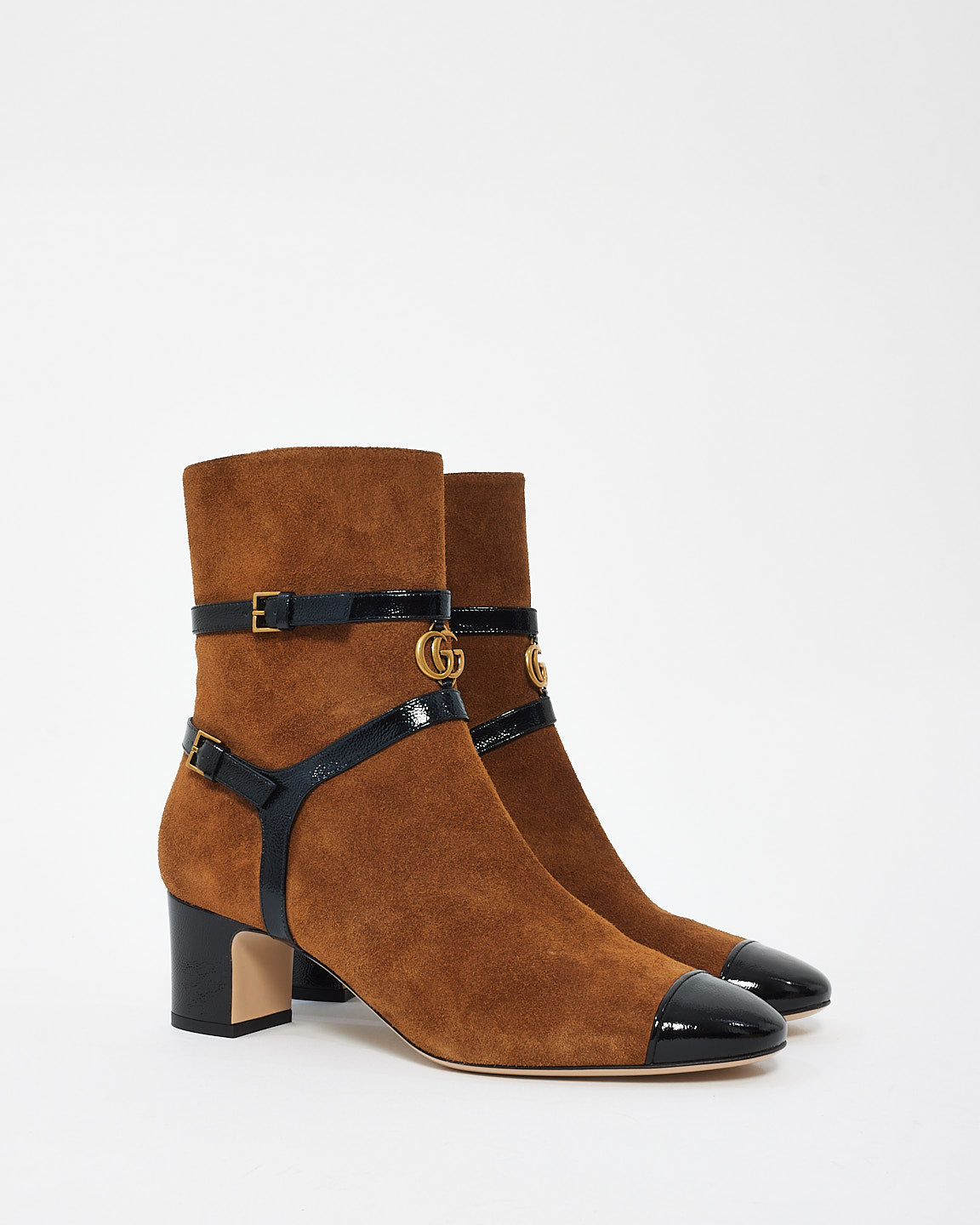 Gucci Tobacco Brown Suede Geraldine Ankle Boots - 40