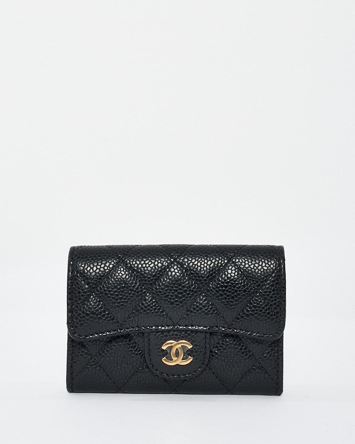 Chanel Black Caviar Leather Classic Flap Card holder