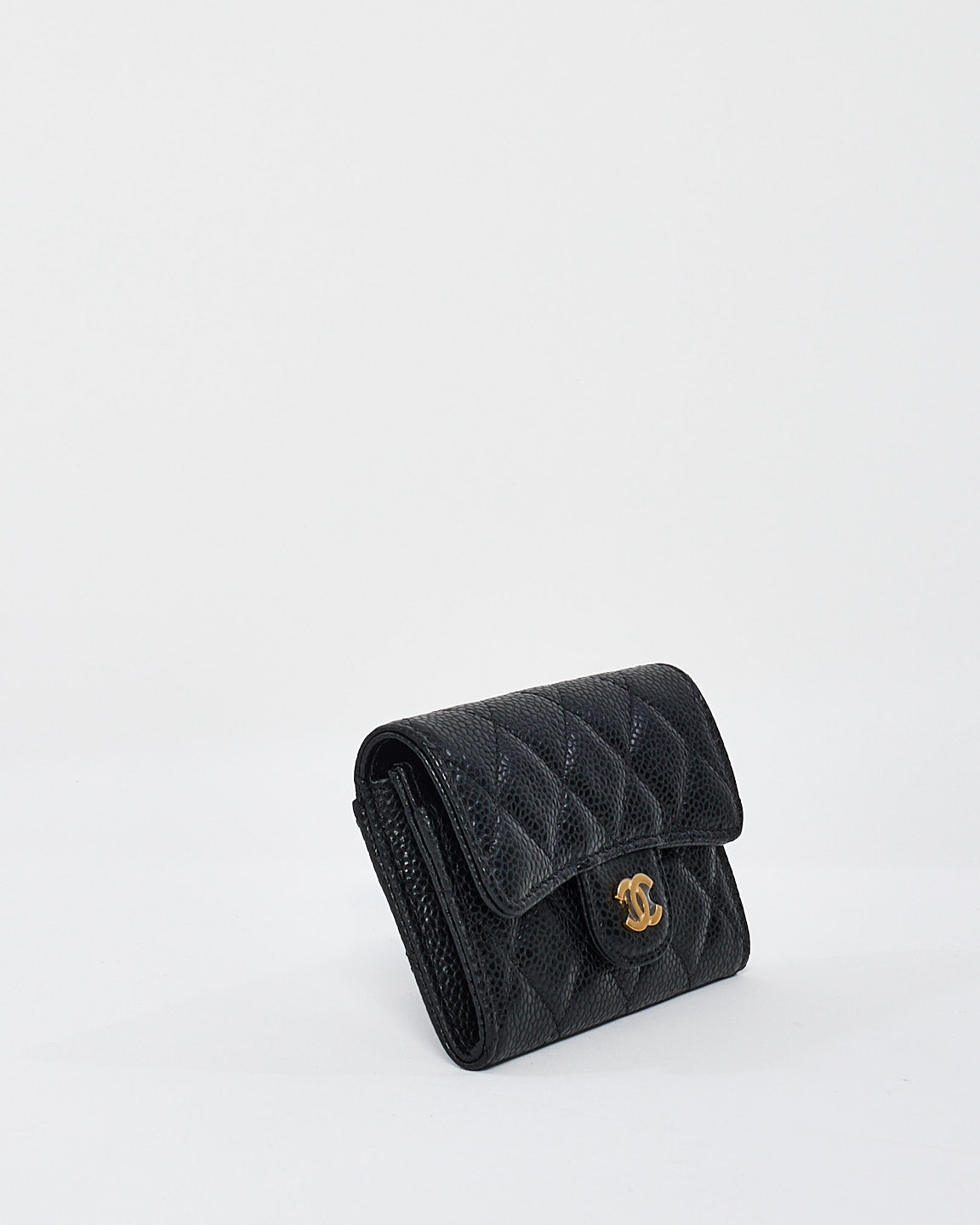 Chanel Black Caviar Leather Classic Flap Card holder