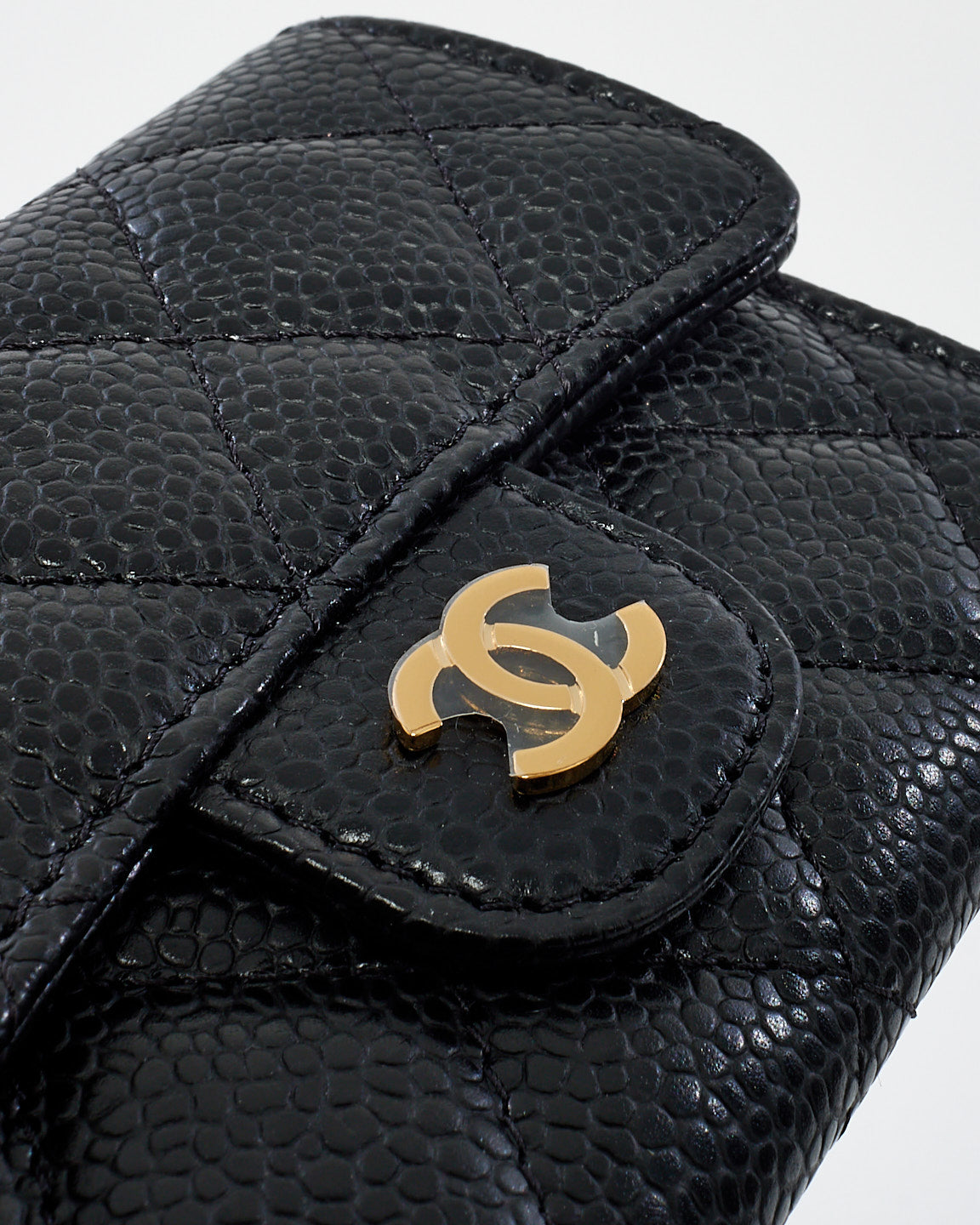 Chanel Black Caviar Leather Classic Flap Card holder