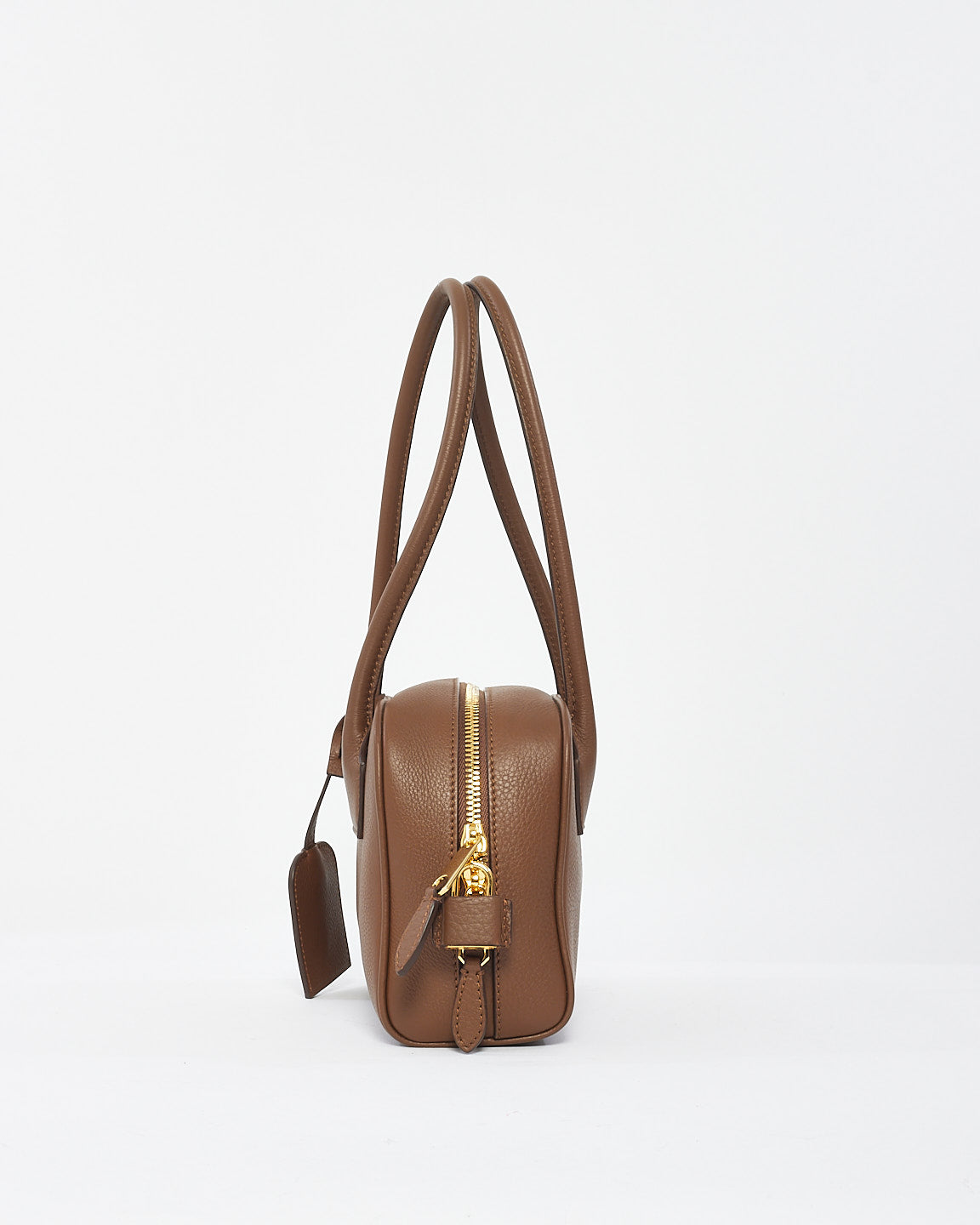 Burberry Brown Leather Mini Half Cube Tote Bag