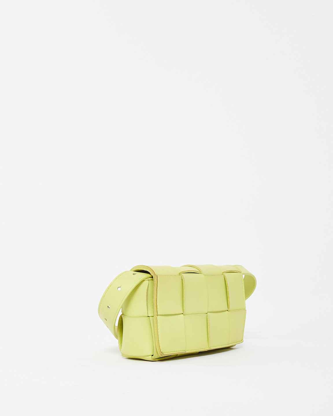 Bottega Neon Green Leather Mini Cassette Bag