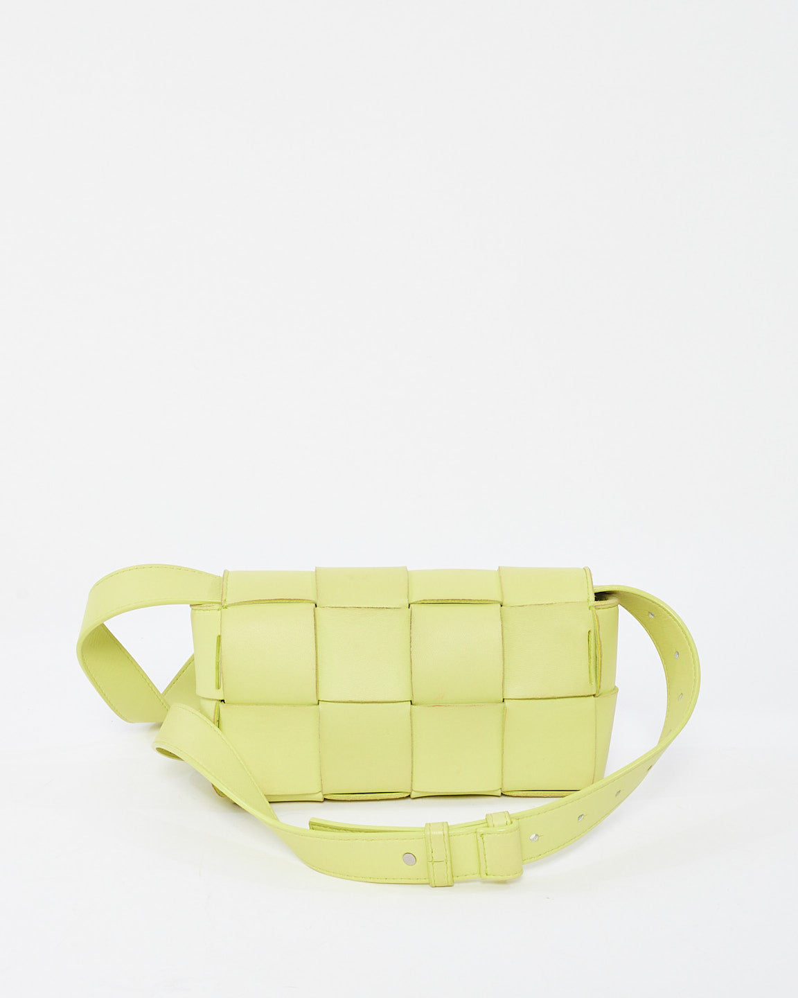 Bottega Neon Green Leather Mini Cassette Bag