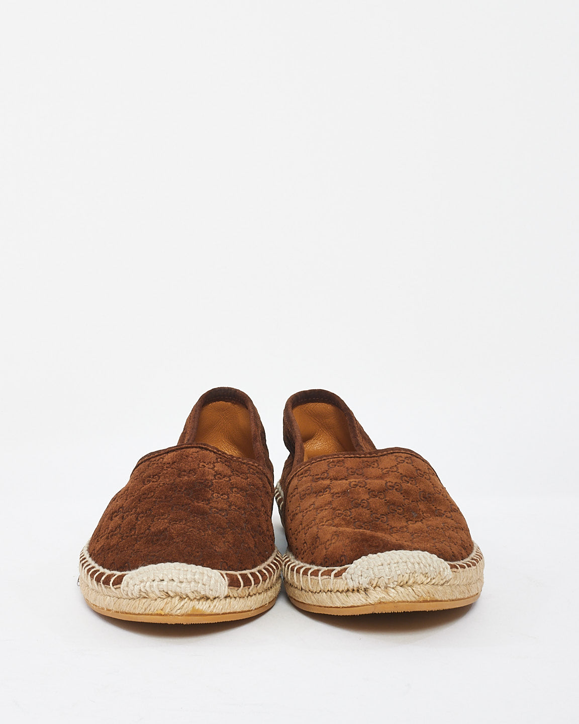 Gucci Brown Suede GG Guccissima Soft Espadrille - 38.5