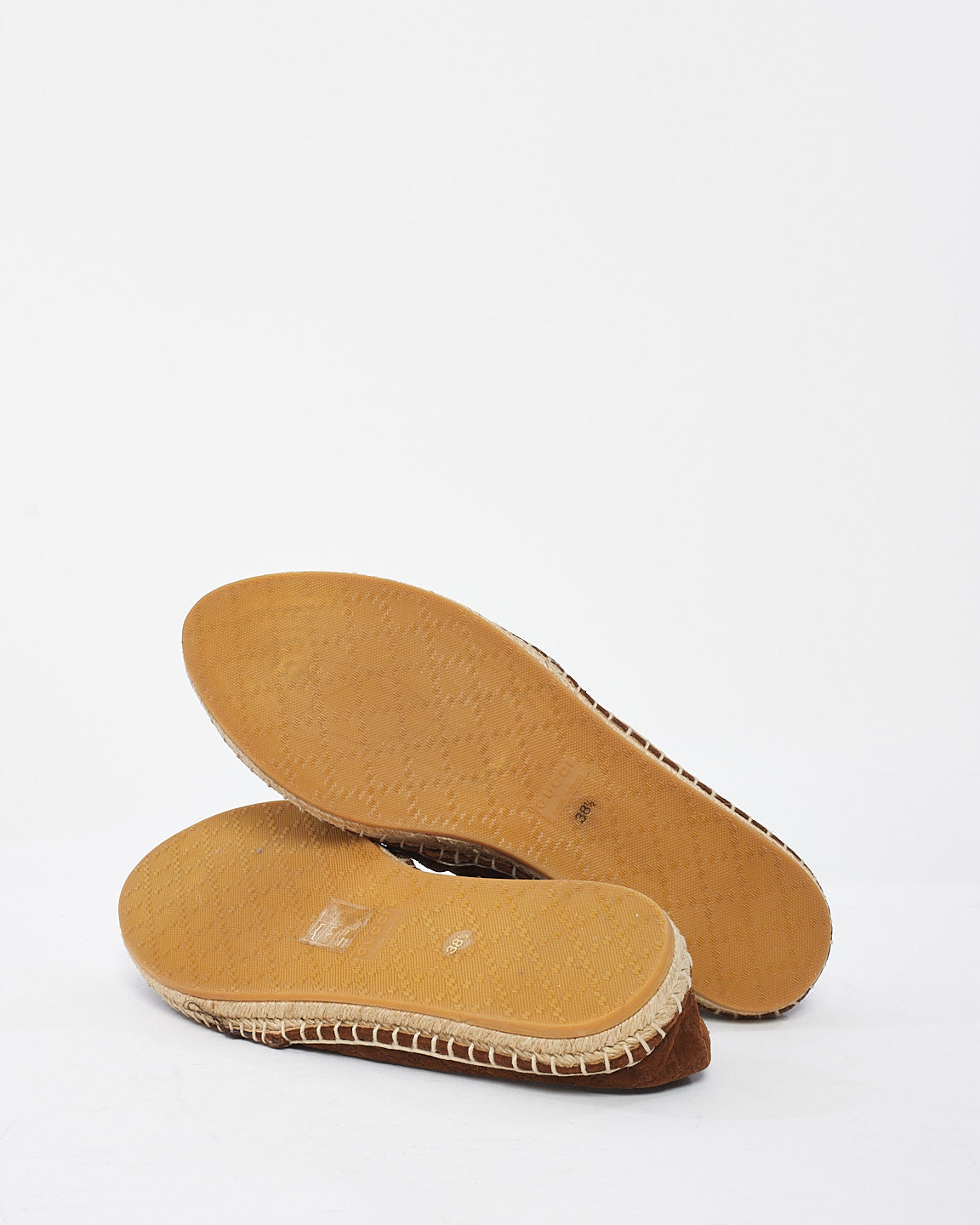 Gucci Brown Suede GG Guccissima Soft Espadrille - 38.5