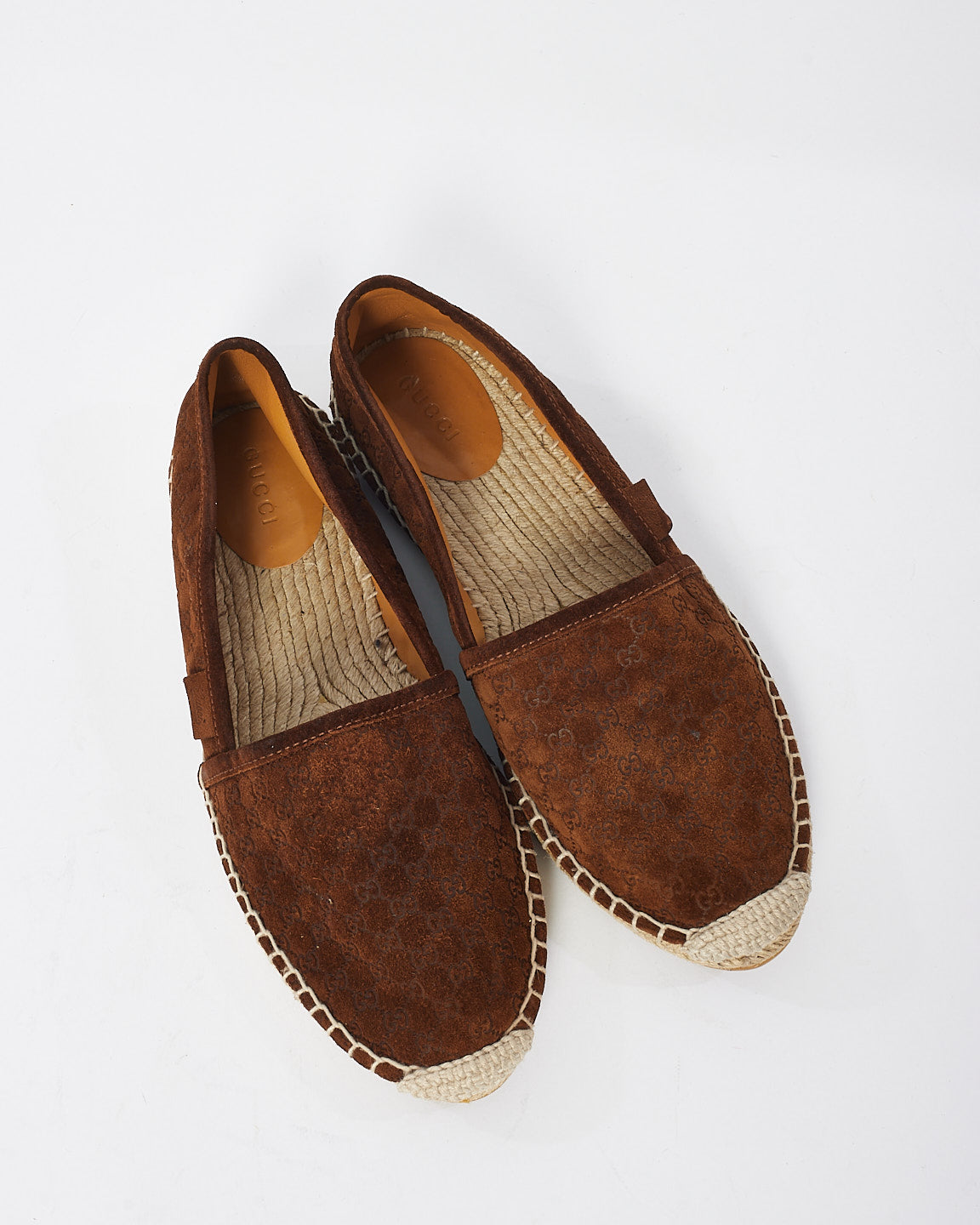 Gucci Brown Suede GG Guccissima Soft Espadrille - 38.5