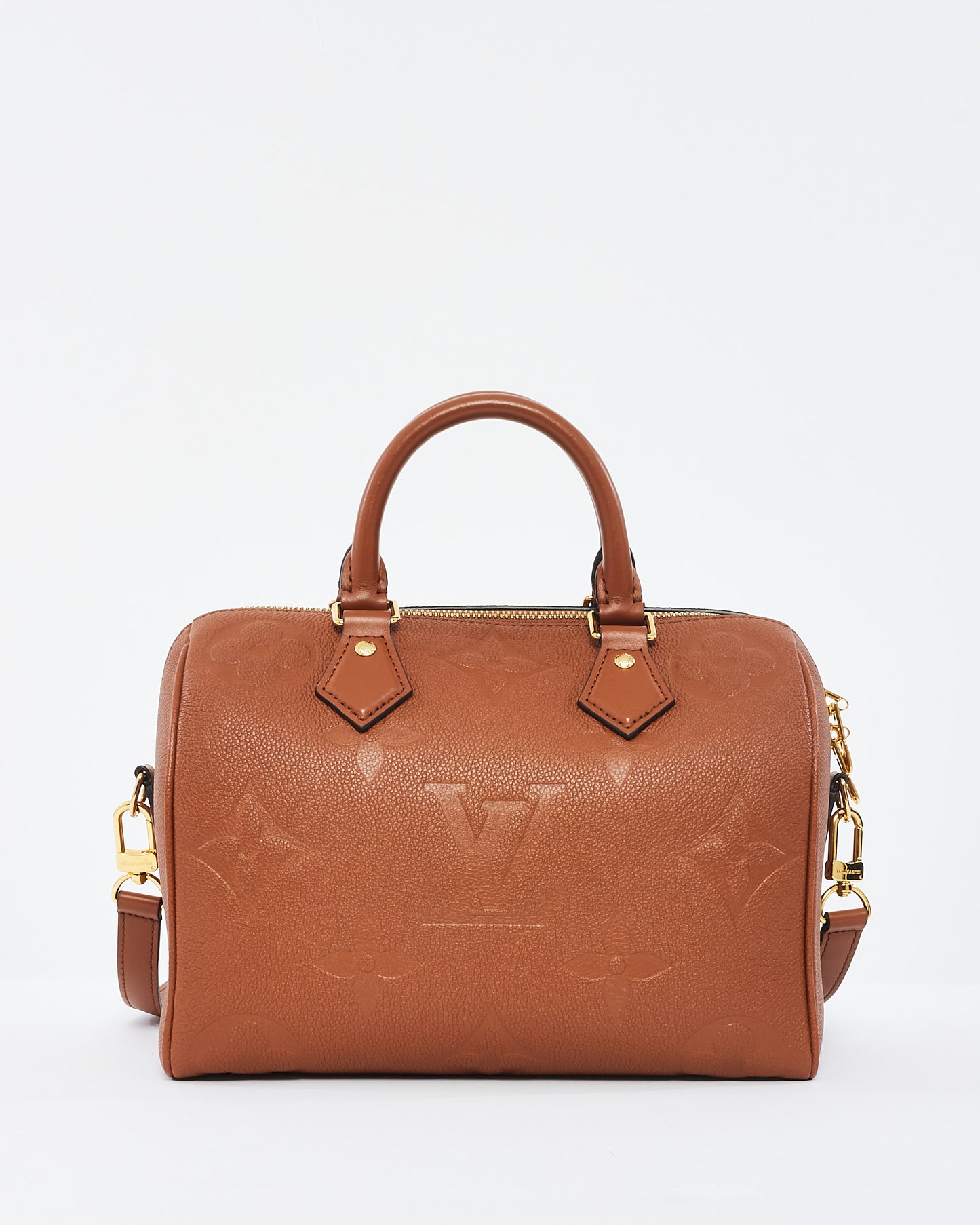 Louis Vuitton Cognac Monogram Empreinte Cuir Bandoulière Speedy 25