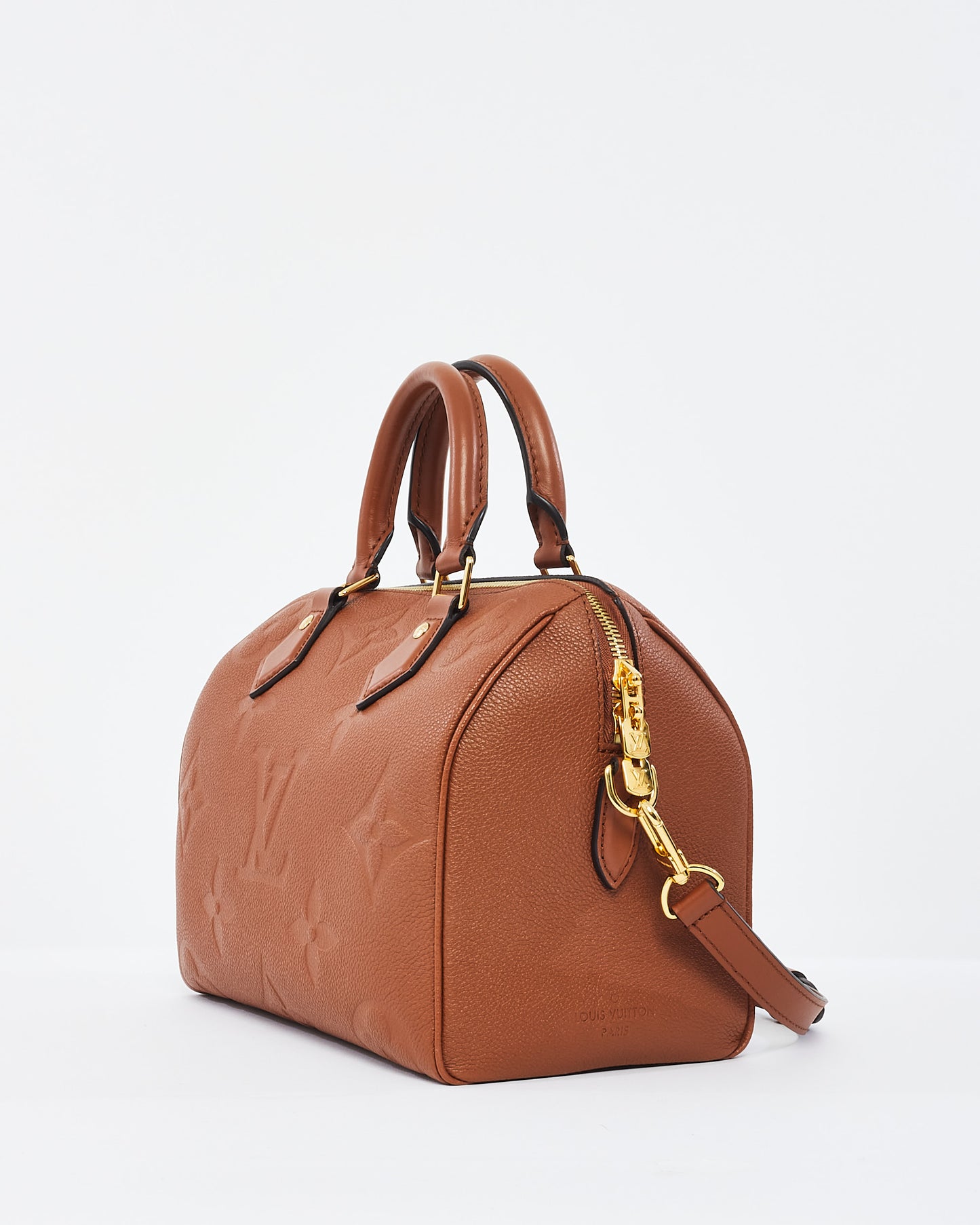 Louis Vuitton Cognac Monogram Empreinte Cuir Bandoulière Speedy 25